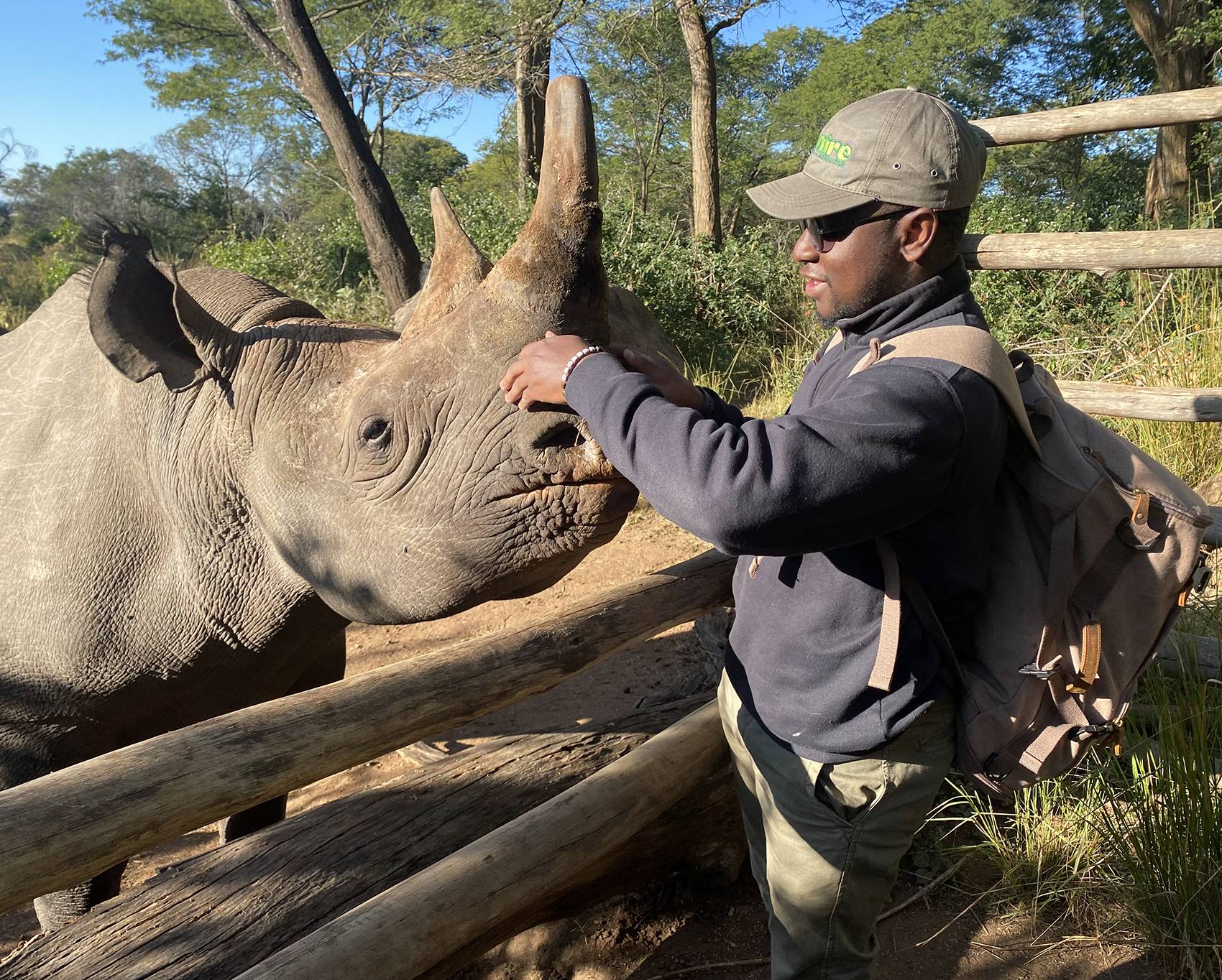 Mac Chirara ’25 at Imire Rhino and Wildlife Conservancy