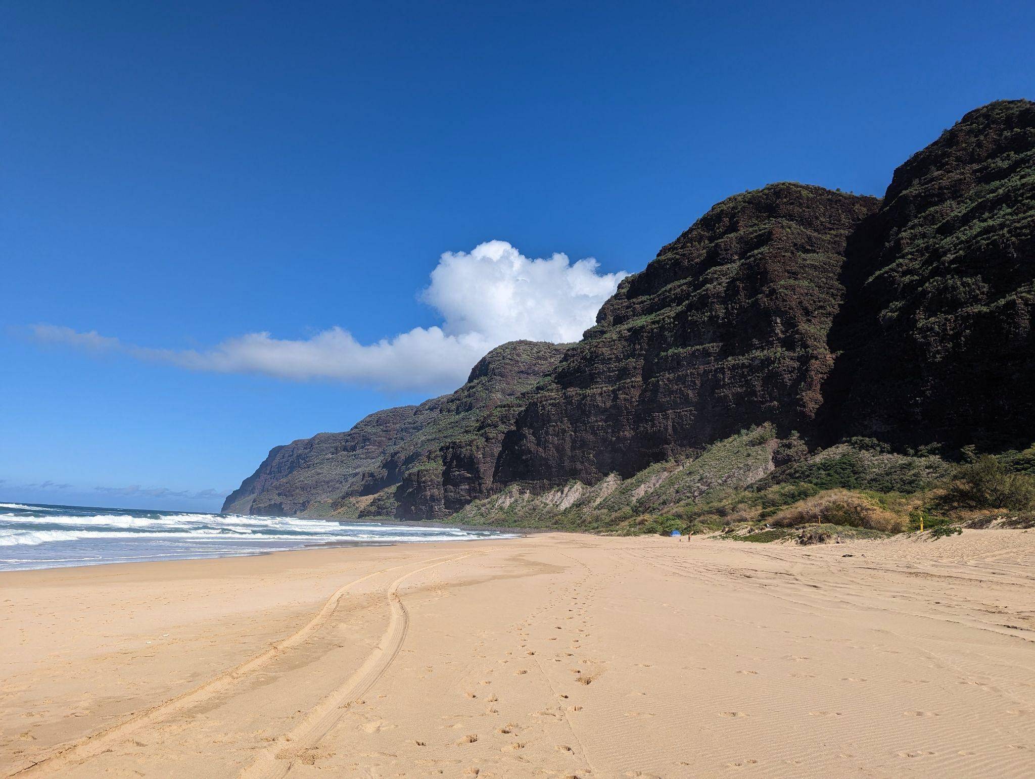 It took a 30 minute drive down a pothole filled dirt road in order to access Polihale beach