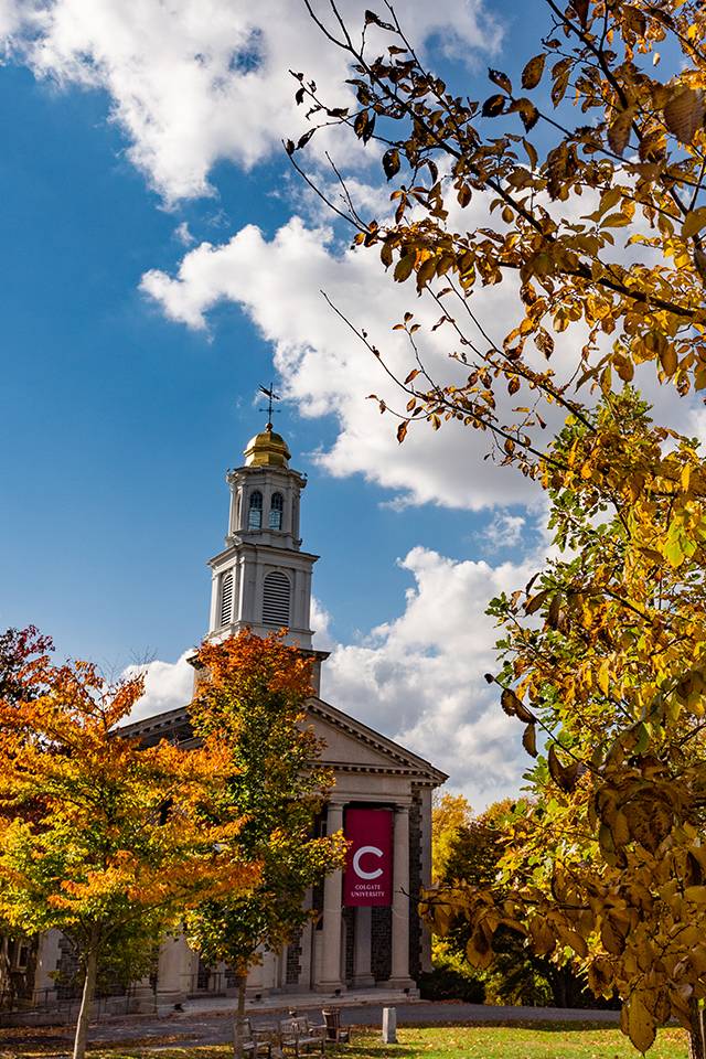 The gold of the Chapel dome stands out amongst the fall splendor.