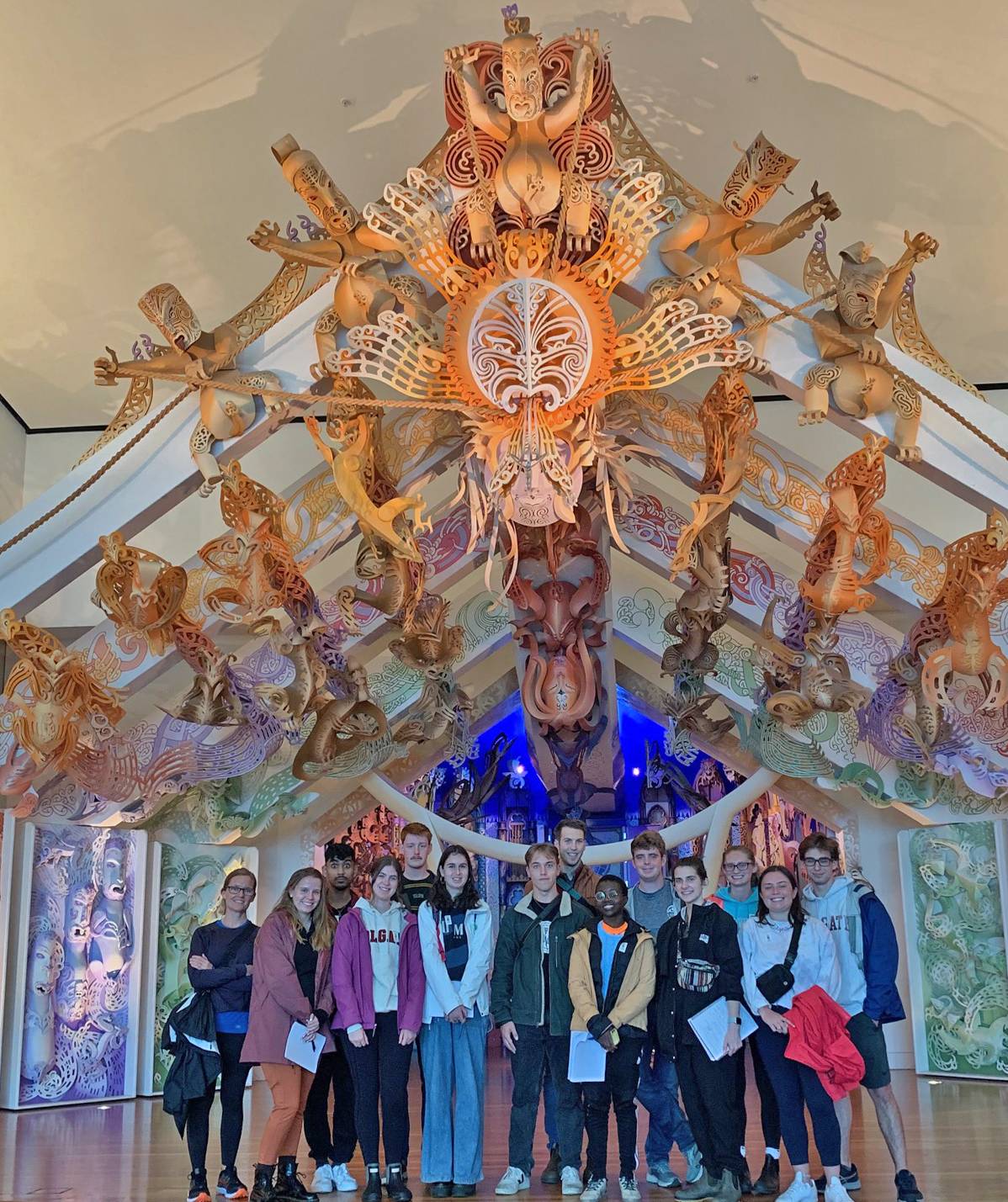 Religion Students in the Spring '23 New Zealand Study Abroad program visit the National Museum in Wellington, NZ.