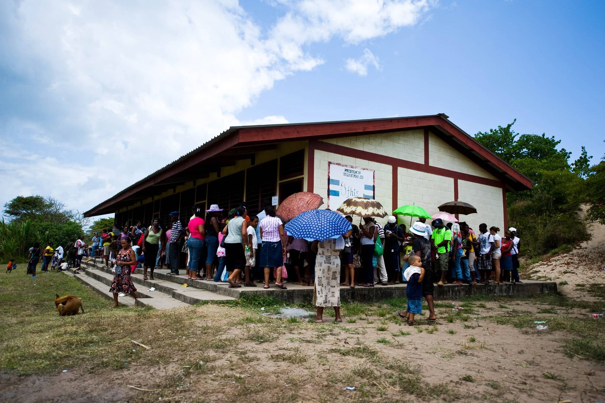 A Health Clinic in Honduras with a line out the door