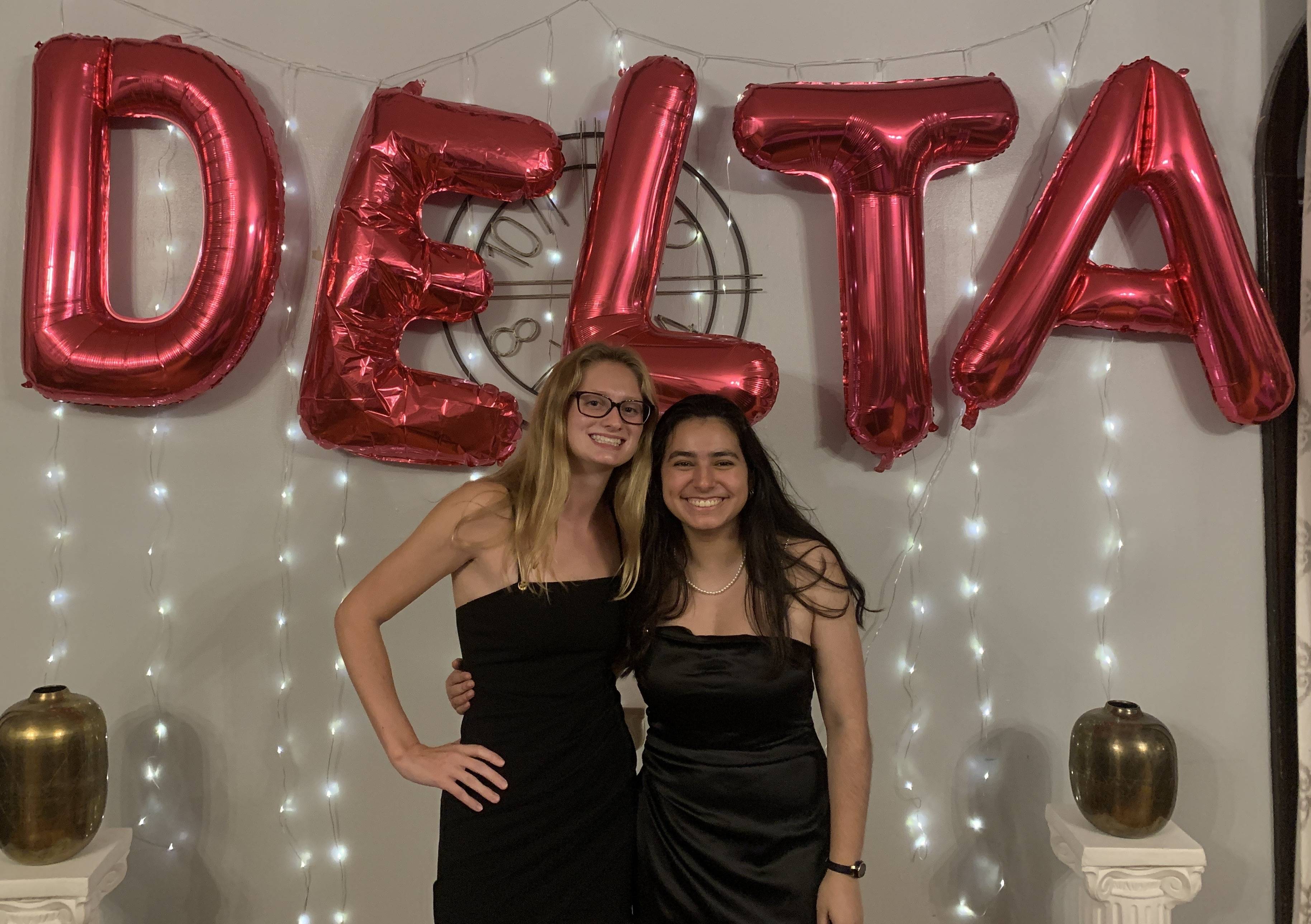 Hailey and Jacqueline Kong ’24 at a Tri Delta event