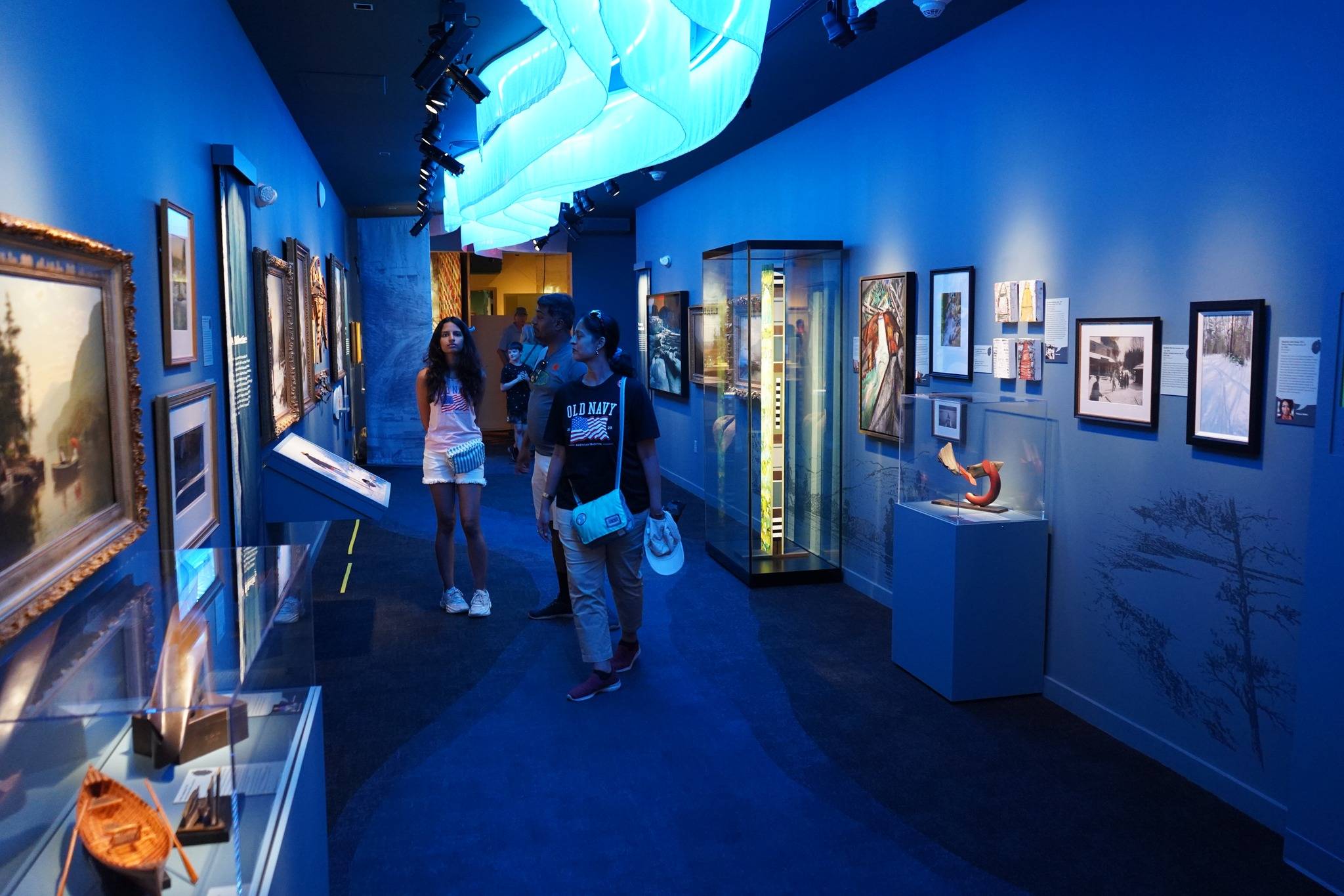 Visitors exploring the Water Gallery, one of five galleries within the museum