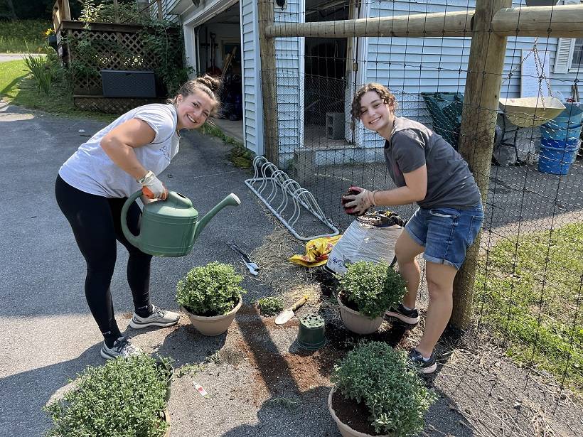 Volunteers at Colgate's Community Garden