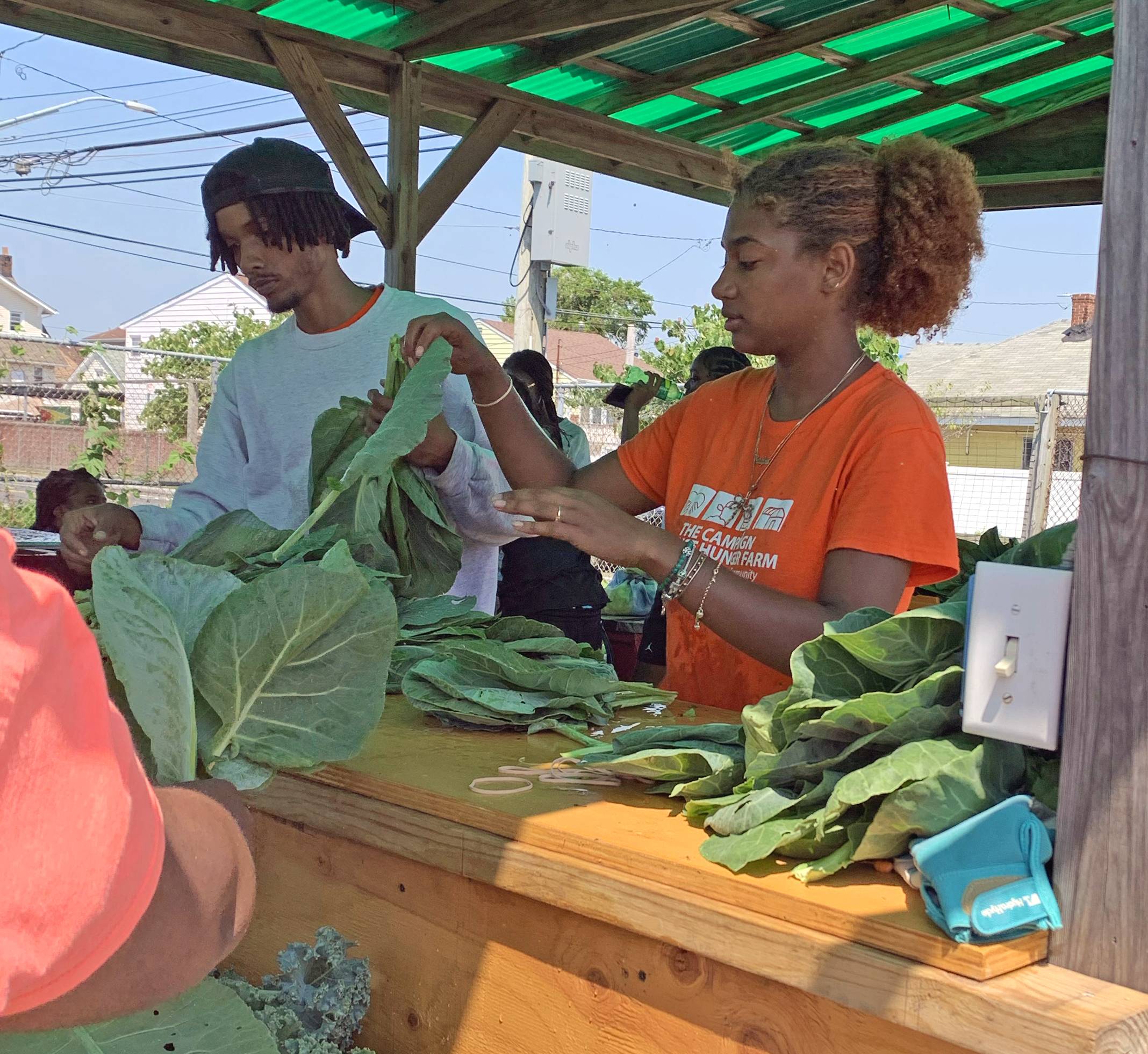 Sarafina Lewis working at the urban farm