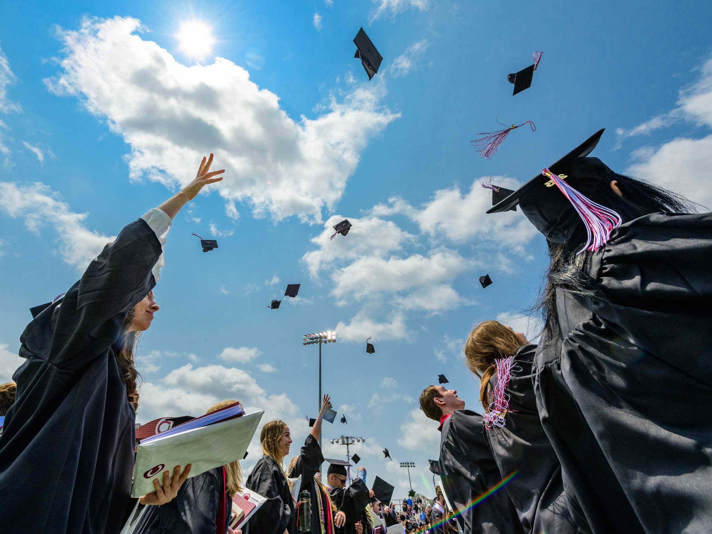 Colgate graduates celebrate the closing of the 202nd commencement