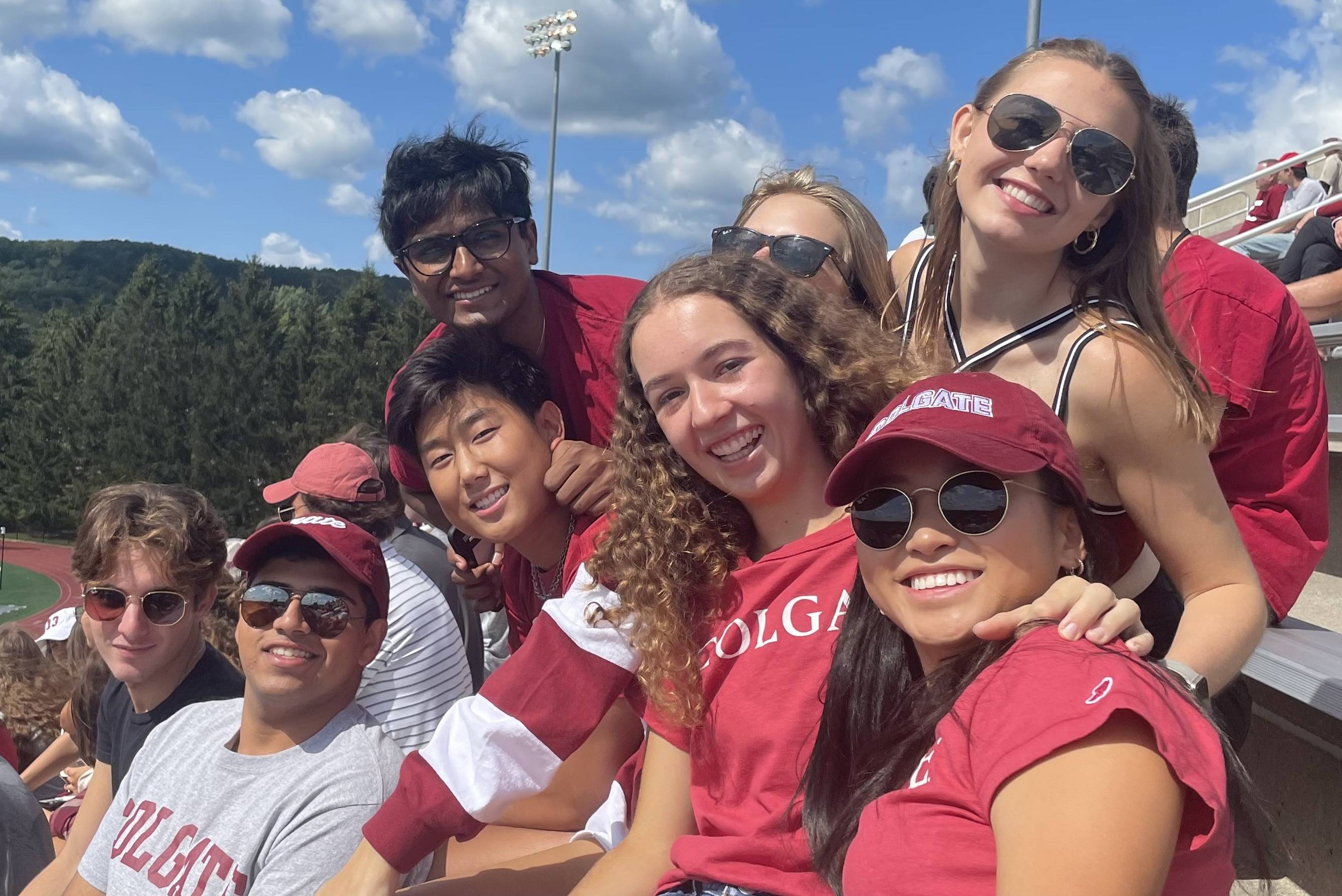 Nikhil and friends at a Raider's game