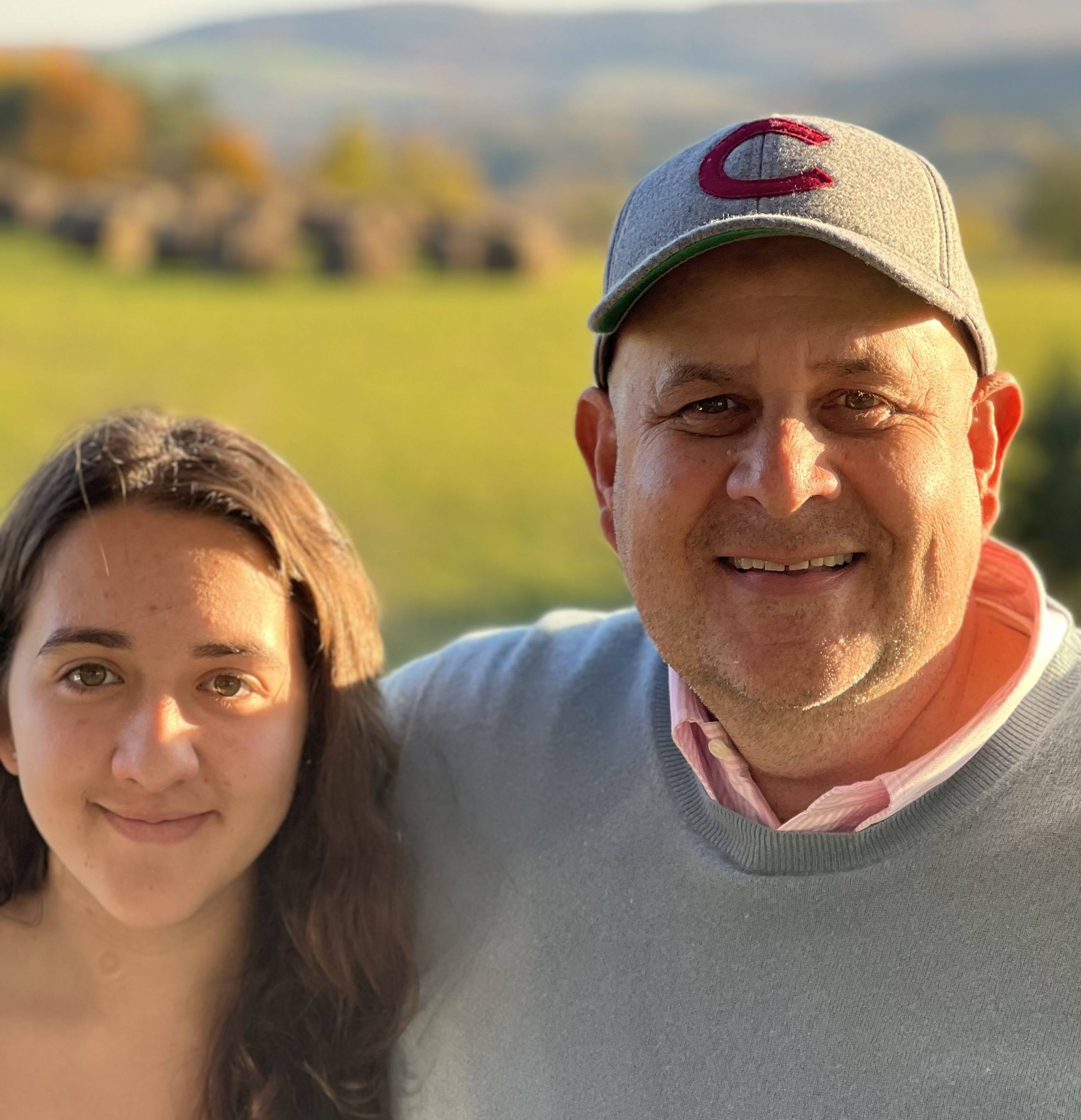Farrell with her father, John Aldrich '86, at her sophomore parents weekend