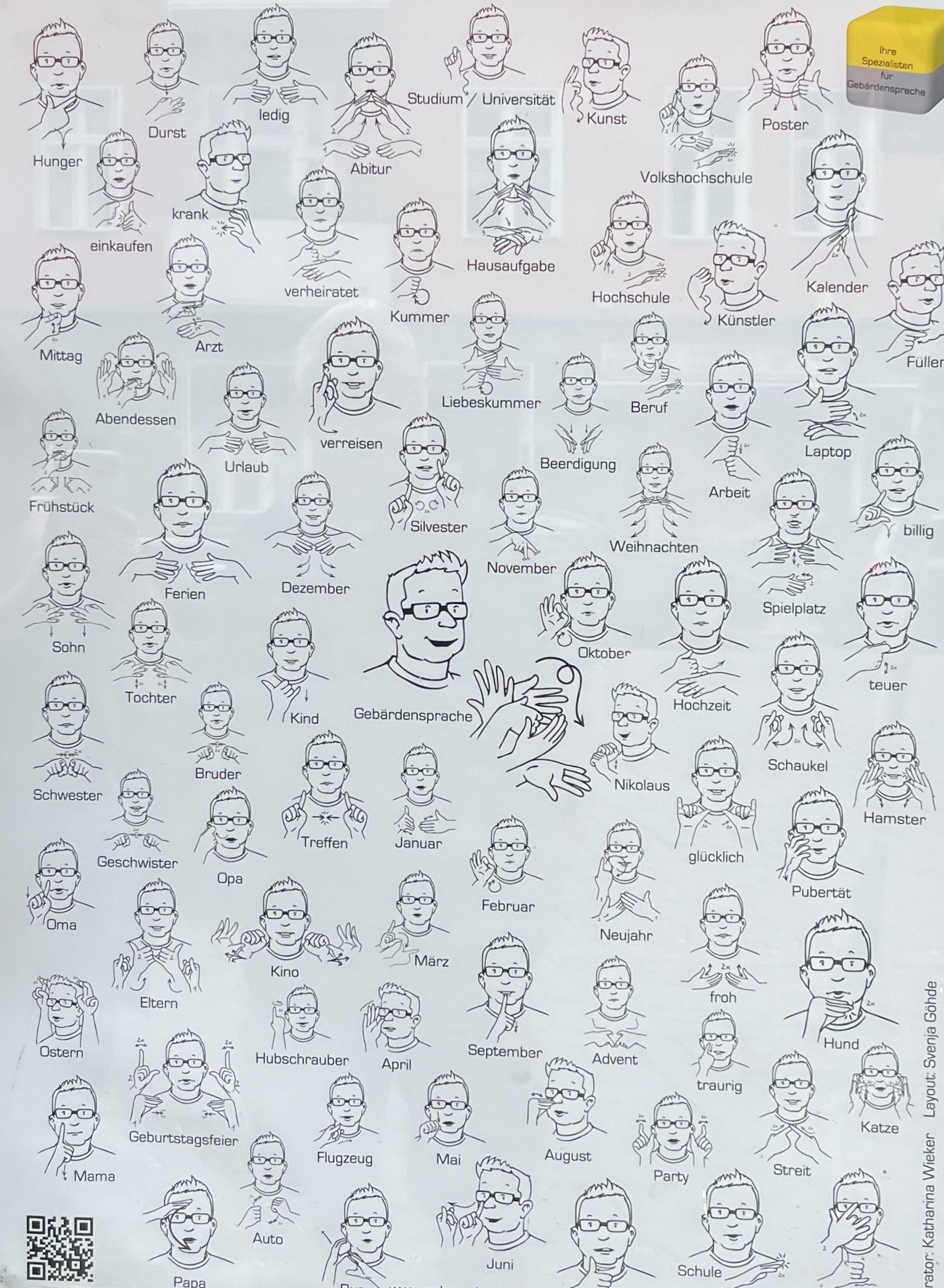 A poster displayed on the outside of the Deaf Institute in Berlin, Germany. 