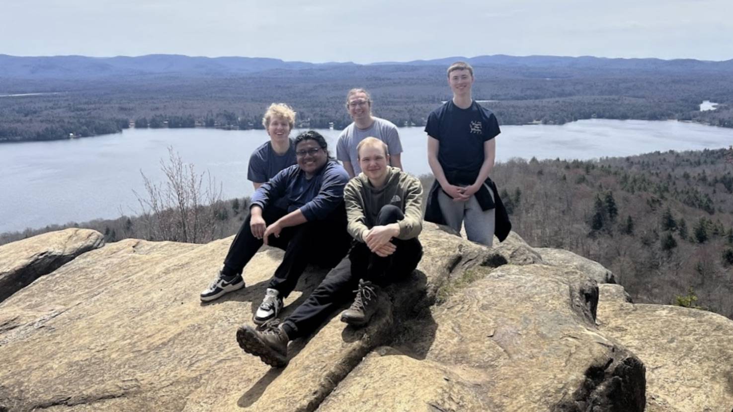 Corrigan among some of the new friends he made in his first year at Colgate