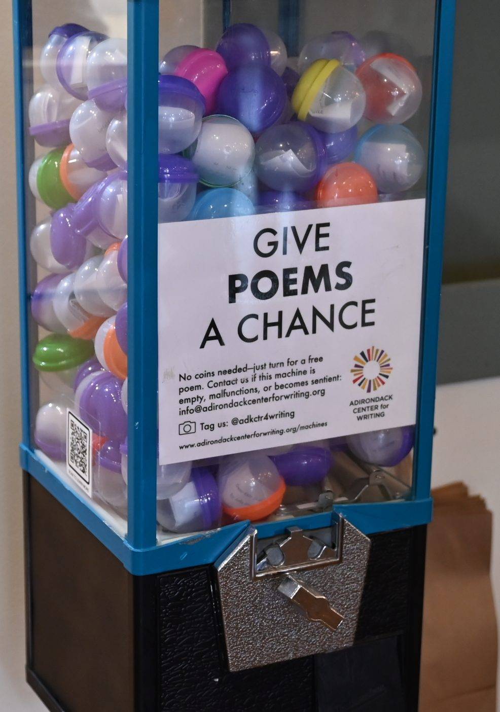 Close up of The Poetry Machine