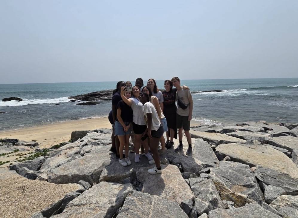 Molly and Classmates on the Cape Coast of Ghana