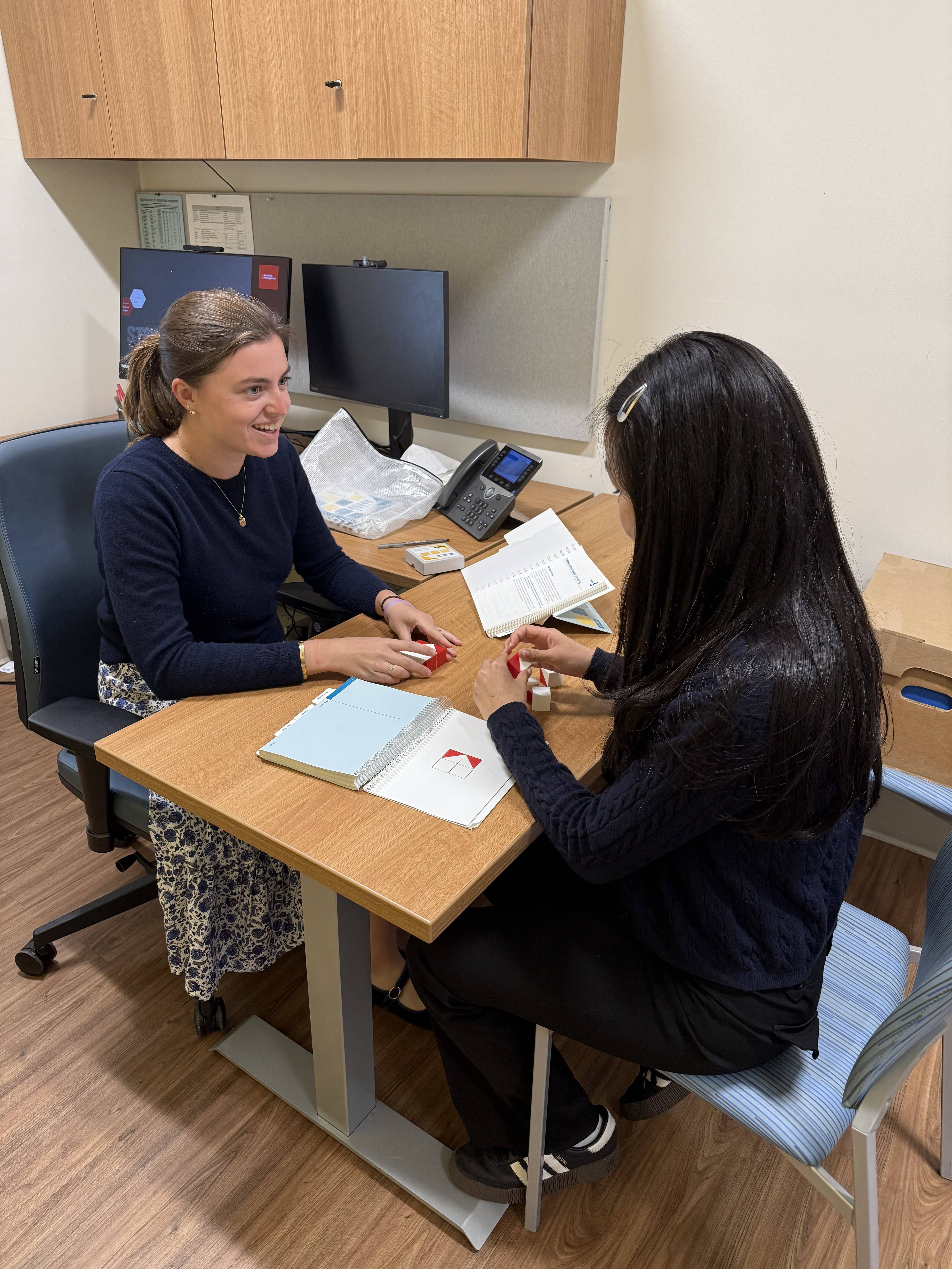Maggie McCarthy administers a test
