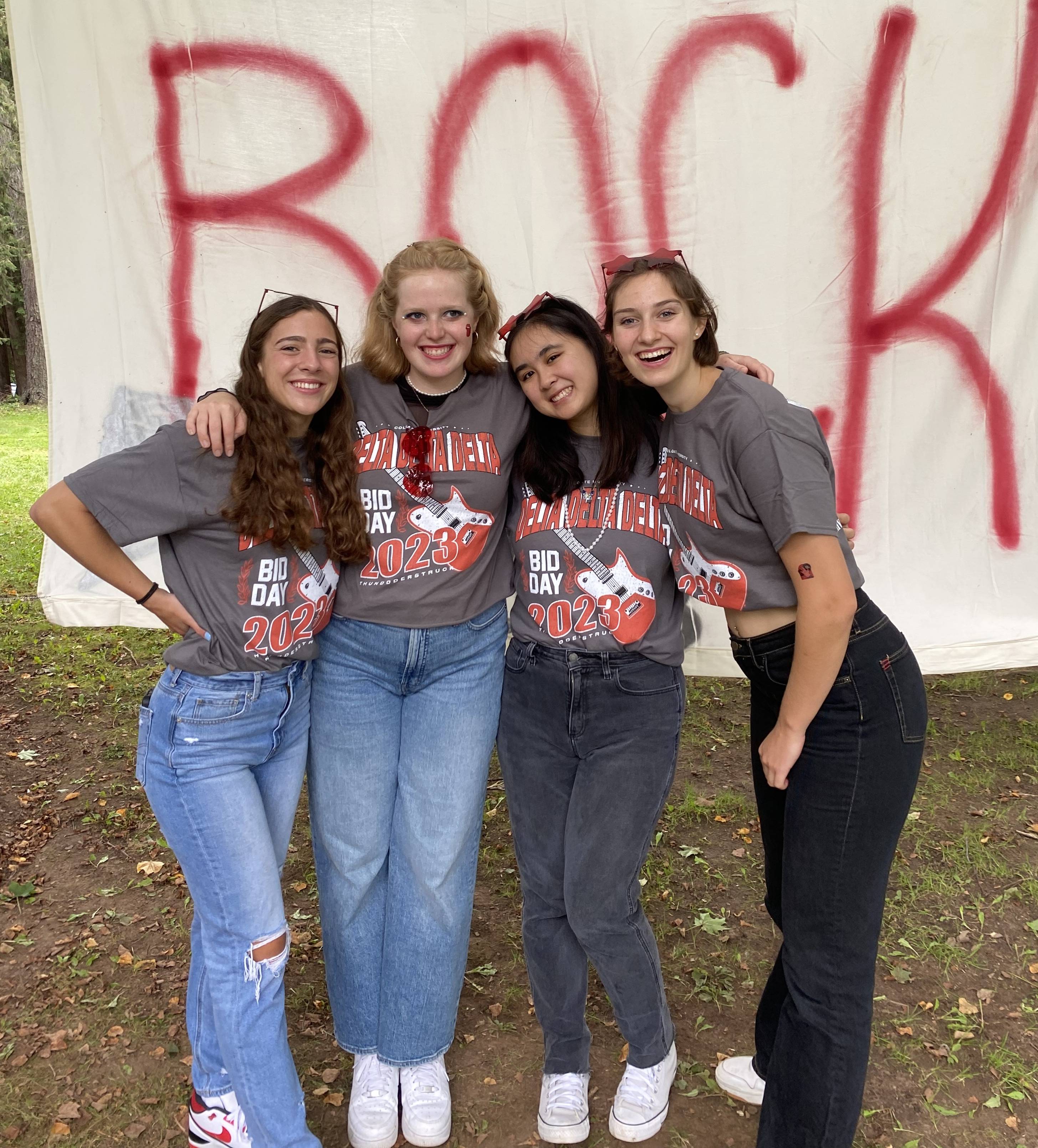 Grace after trying something new and celebrating at the Tri Delta bid day party 2023