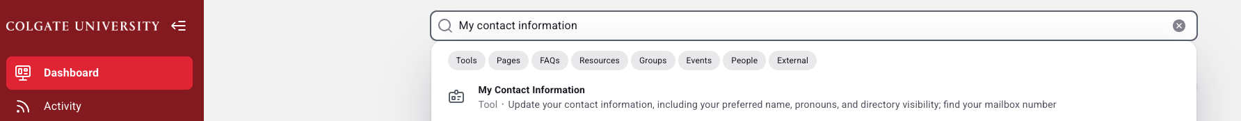 Search My Contact Information in the Portal