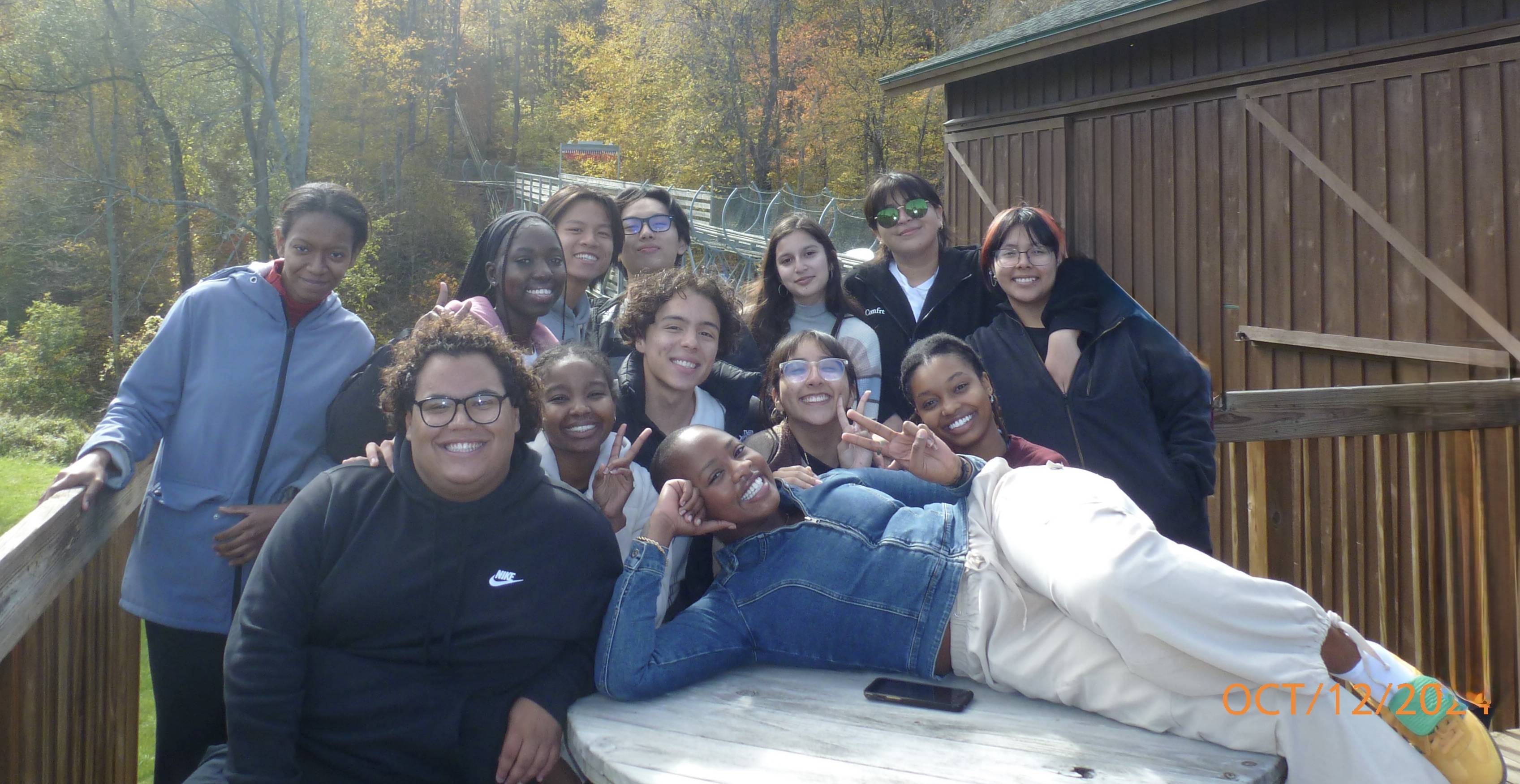 Andres with FIRST@Colgate friends during a fall break trip to Greek Peak Mountain Resort