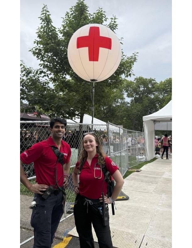 Clara Vickery doing EMT work