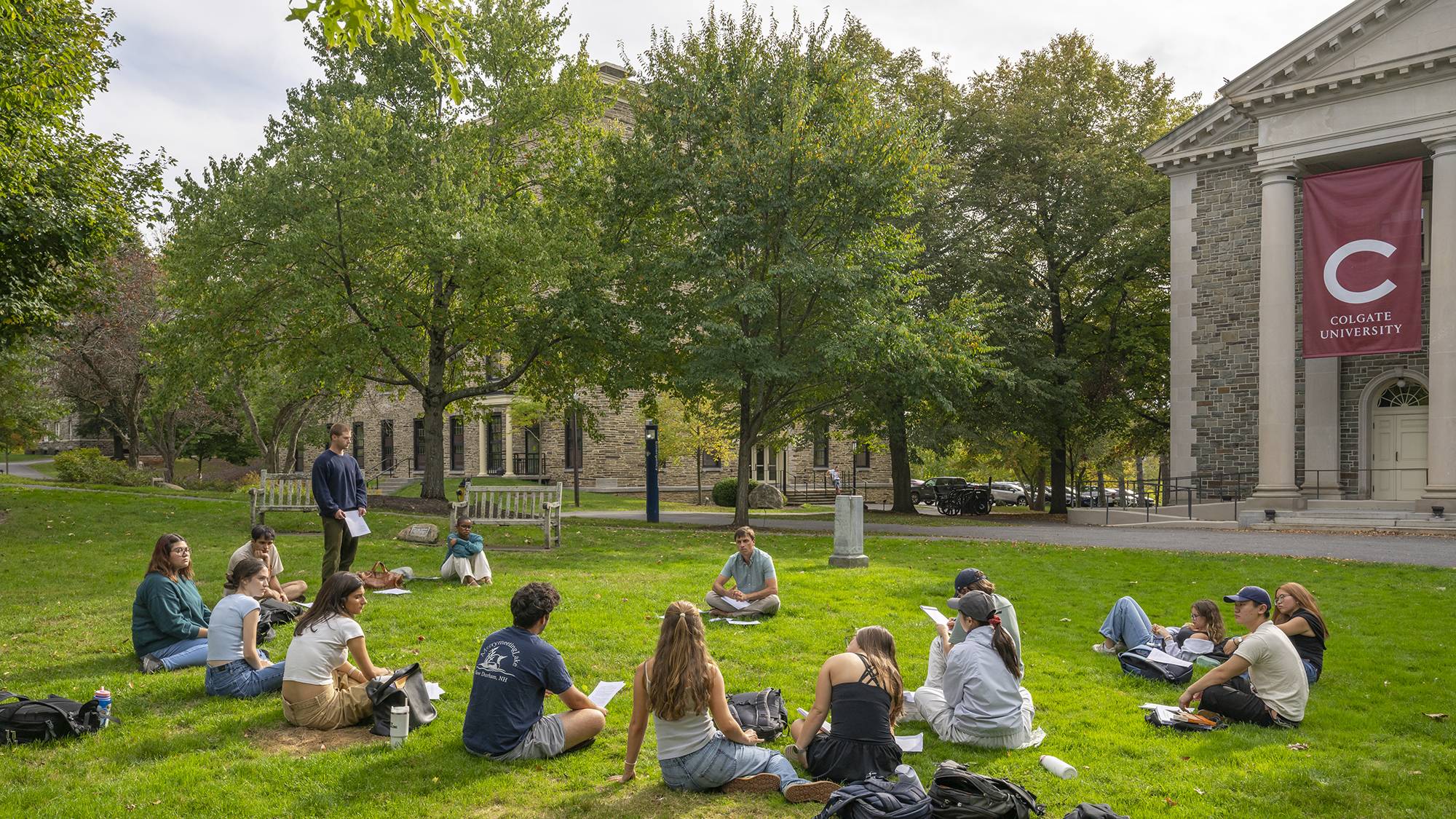 Brenton Sullivan, Associate Professor of Religion, instructs his class 