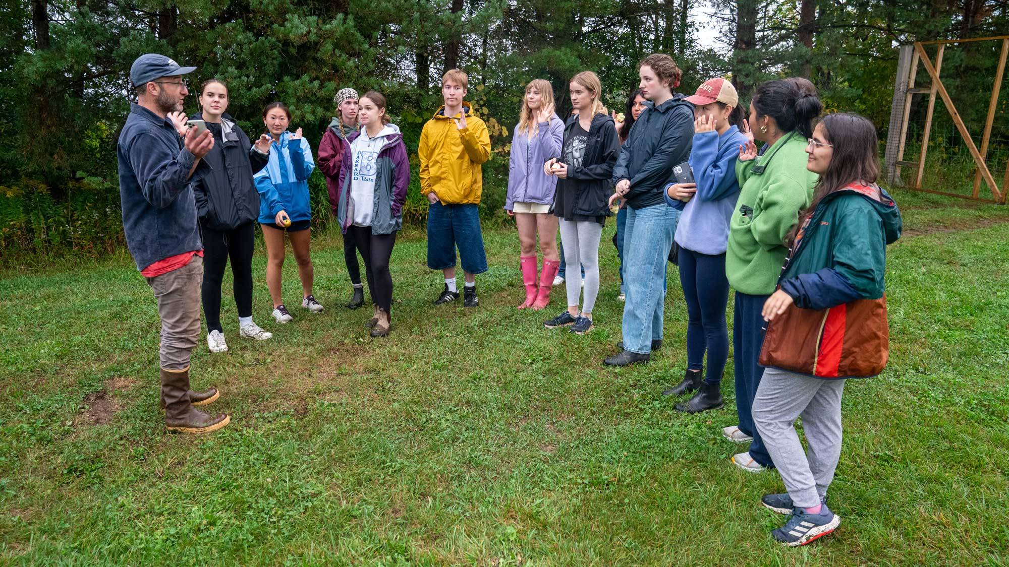 Mark Stern with students in the field