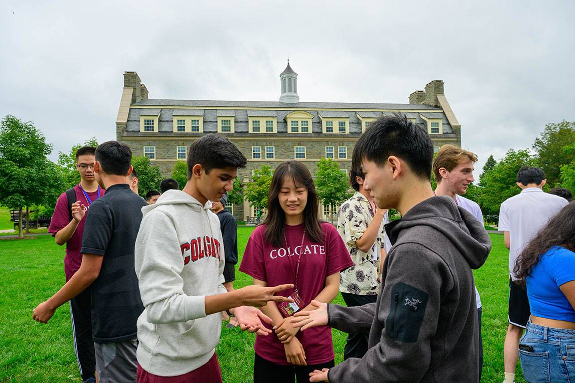 International students play ice breaker games