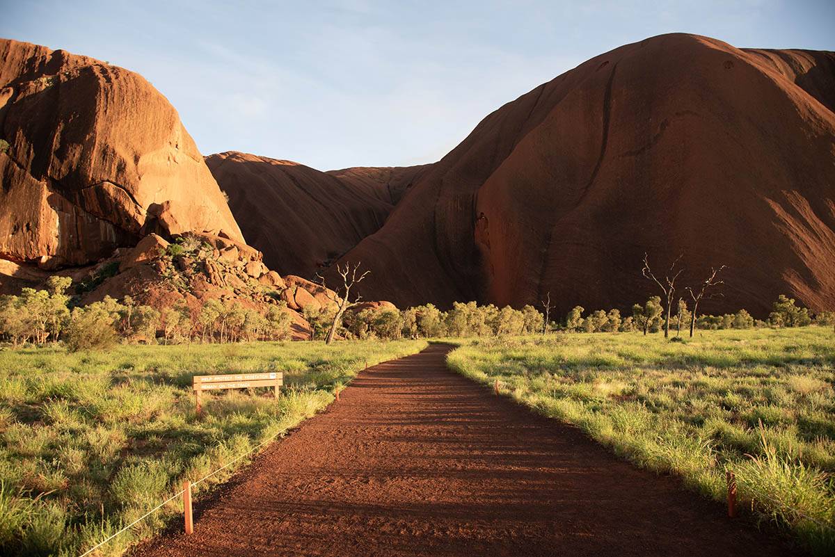 Pathway leading to rock formations