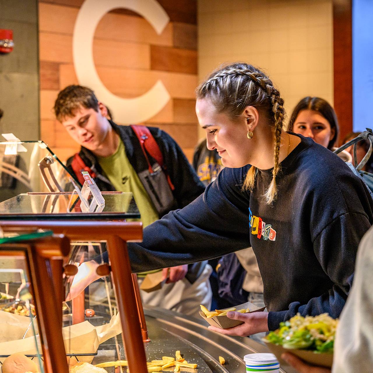 Student at coop dining 