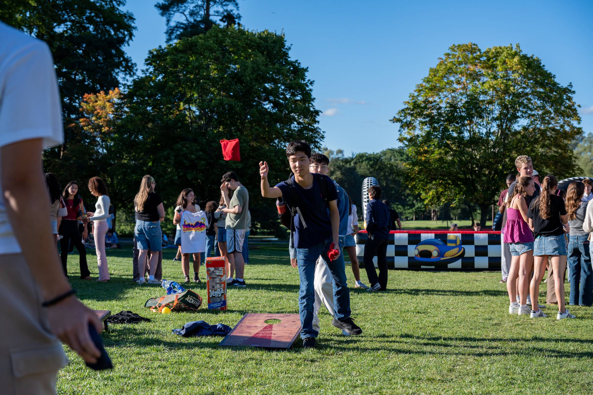 The Class of 2030 and returning students attend the Welcome Back Festival on Whitnall Field. 