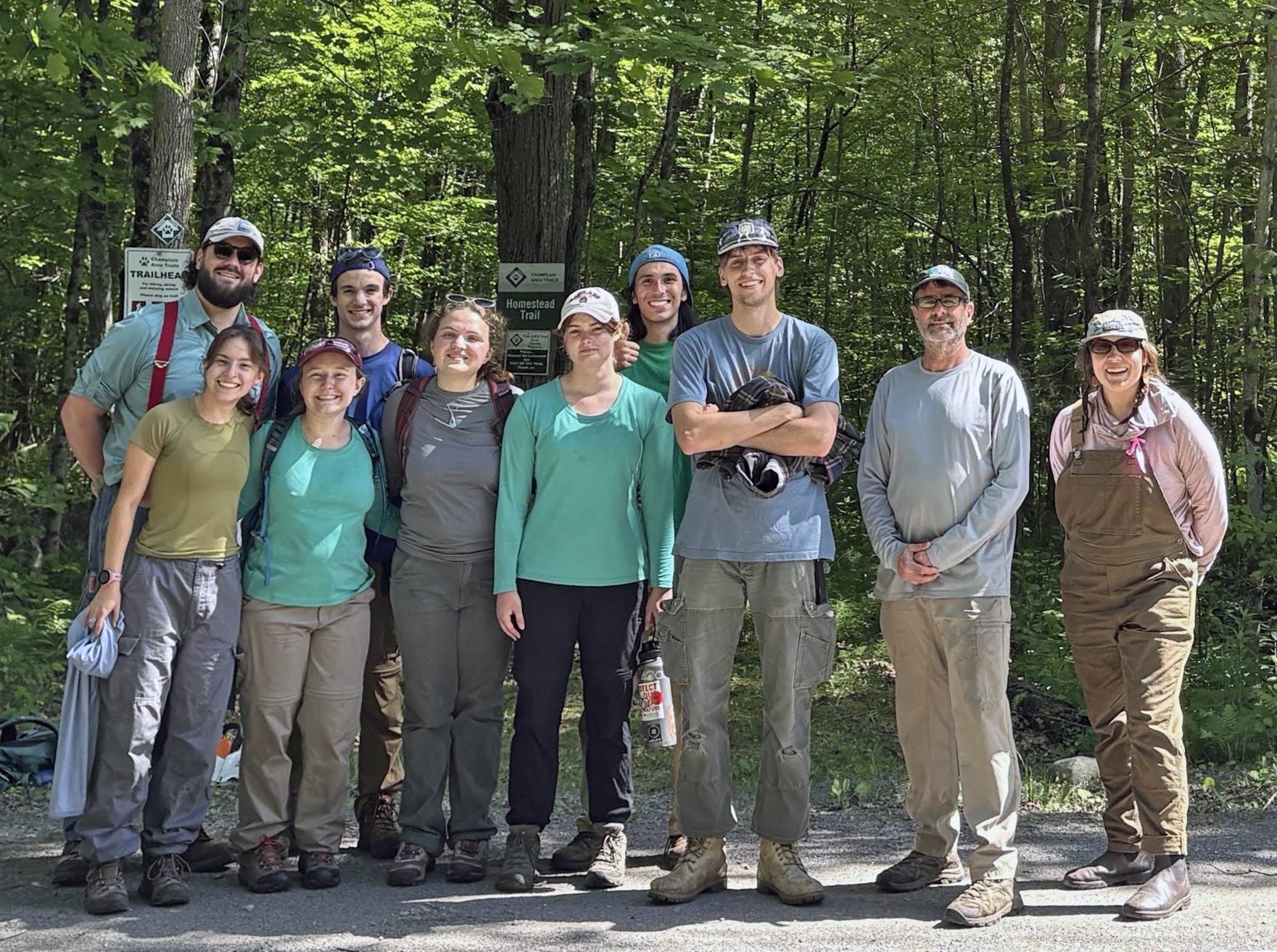 Miriam Garnaas posing with the team of Champlain Area Trails. 