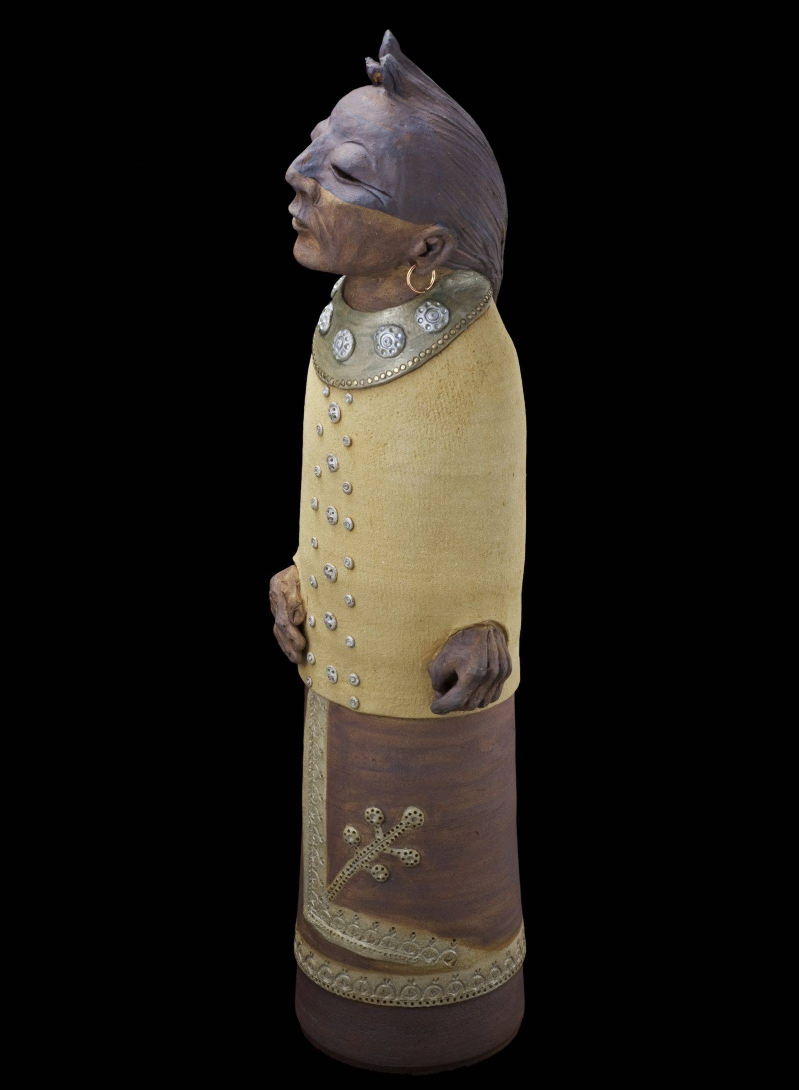 Peter B. Jones, Onoñda’gega’ (Onondaga Nation) Beaver Clan, Ode to Caroline Parker, 2013, Clay stoneware