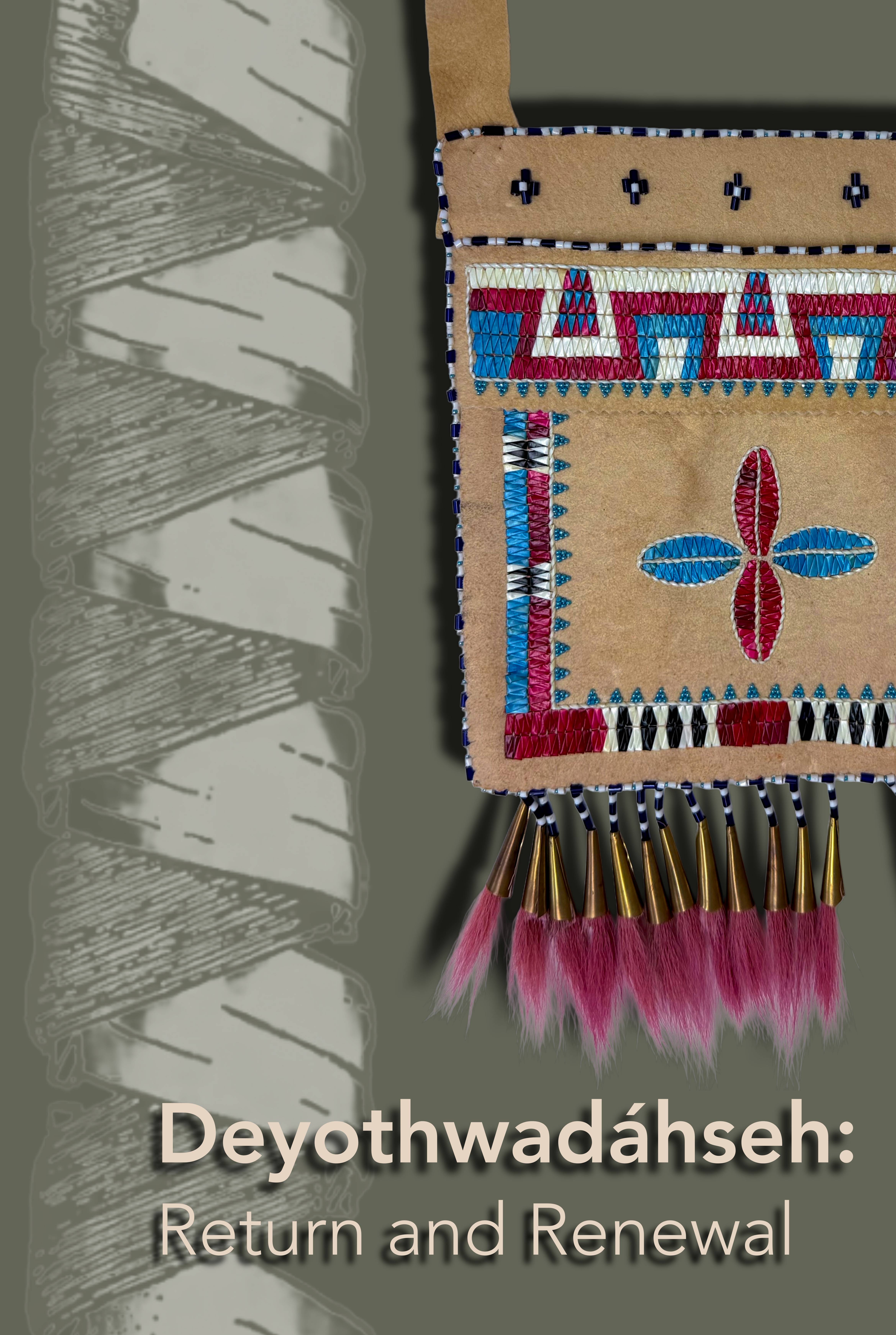 Chief Jamie Jacobs, Ta:nöwö:de' Onödowá'ga: Yoinzade' (Tonawanda Seneca Nation) Turtle Clan, Quilled pouch replicating historical Haudenosaunee techniques