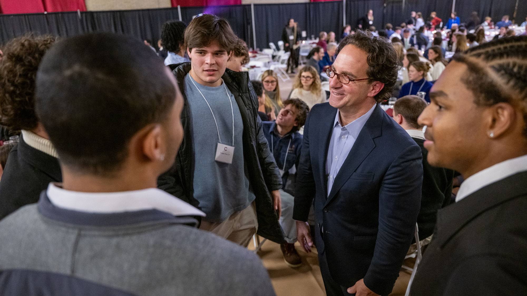Toby Bozzuto ’96 speaks with students