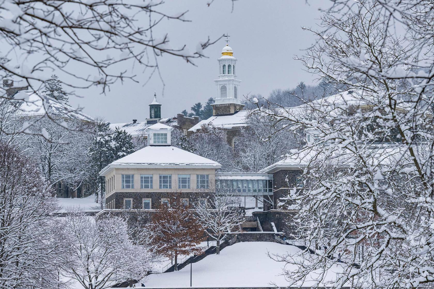 Colgate campus with snow