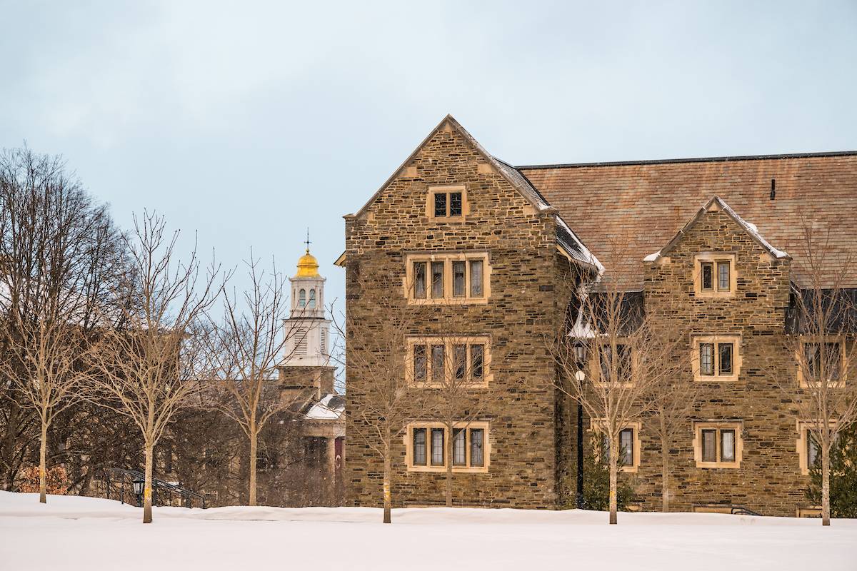 winter view of campus