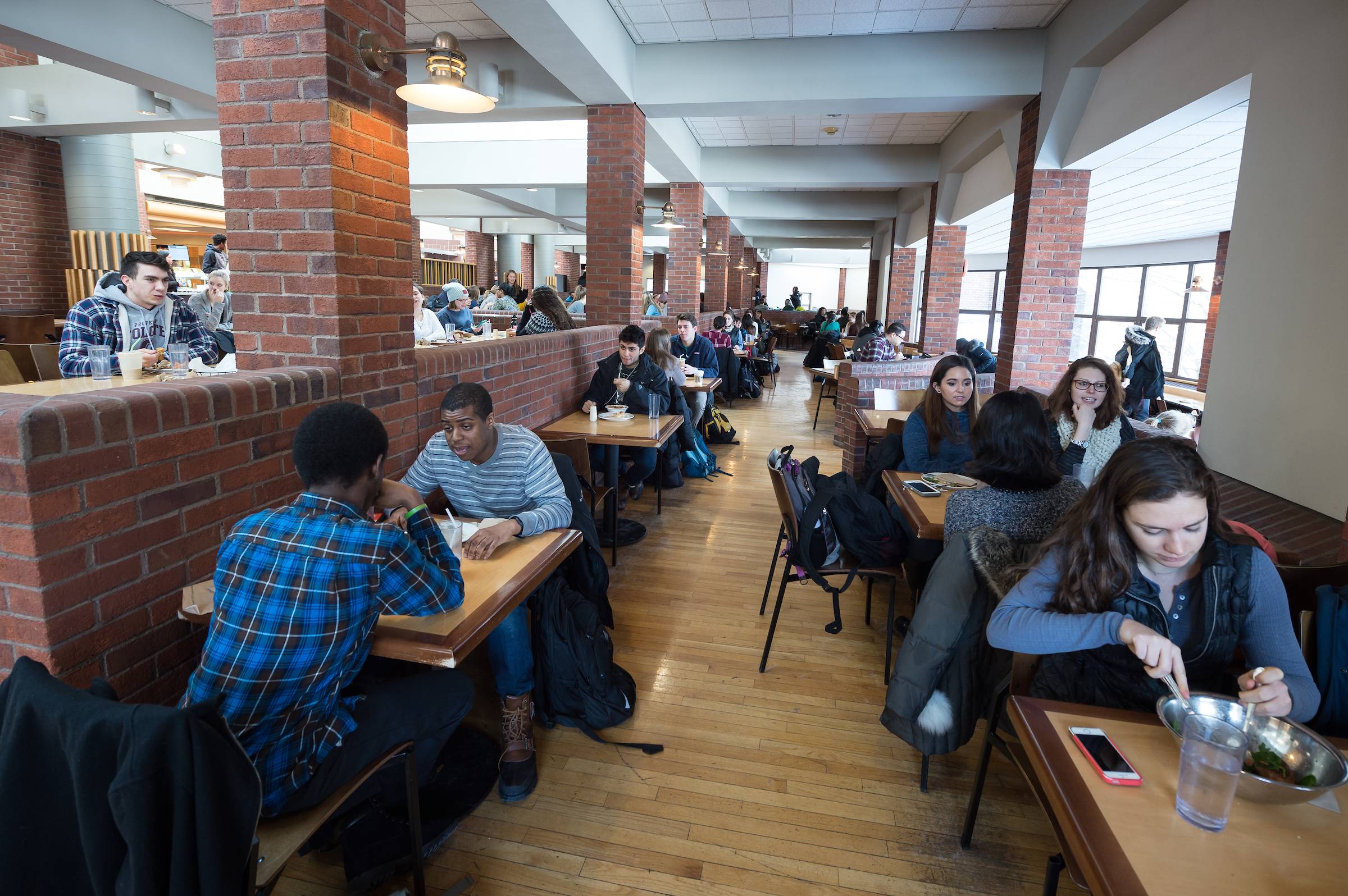 Students eating in Frank Dining Hall