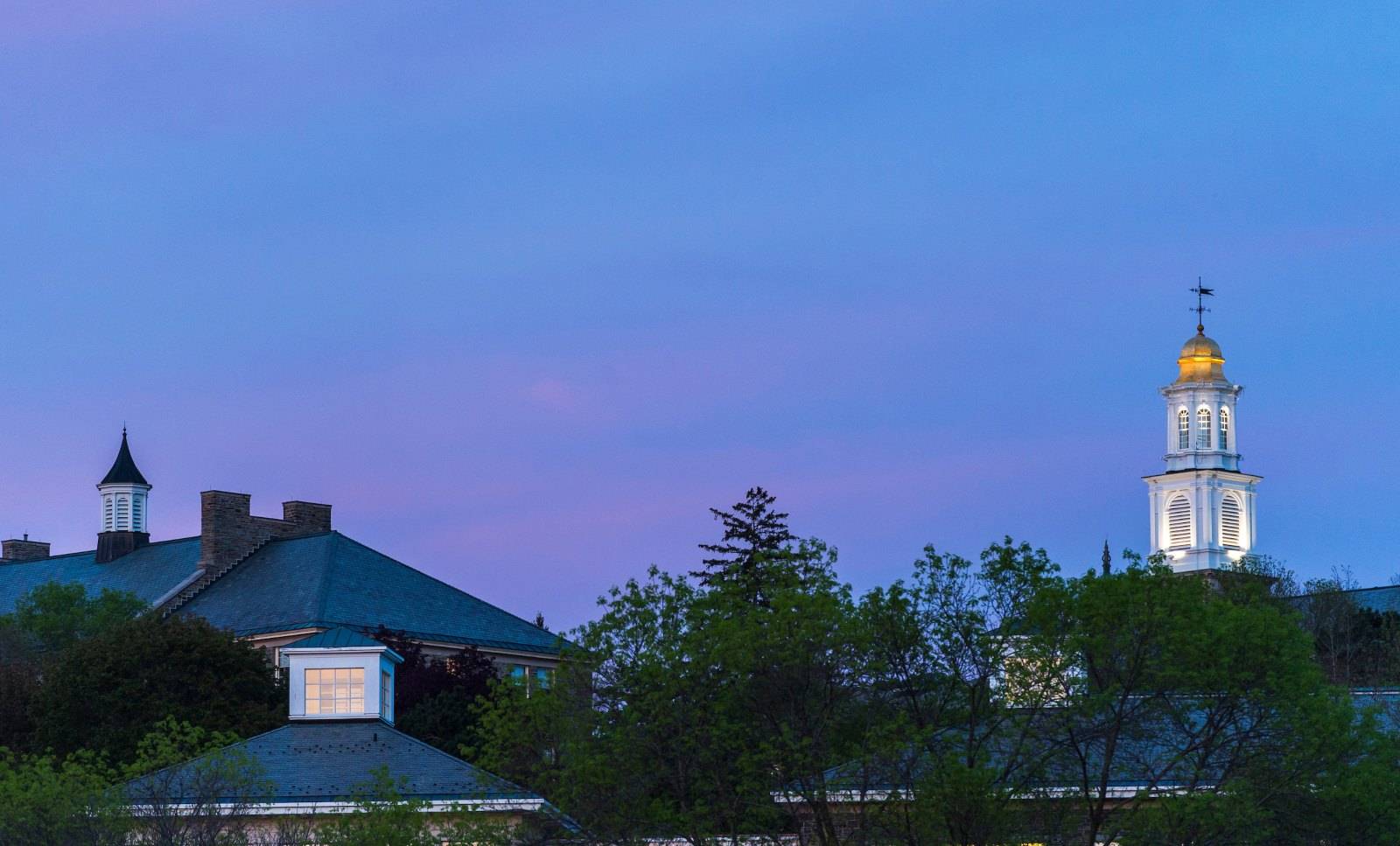 Evening image of the Colgate chapel