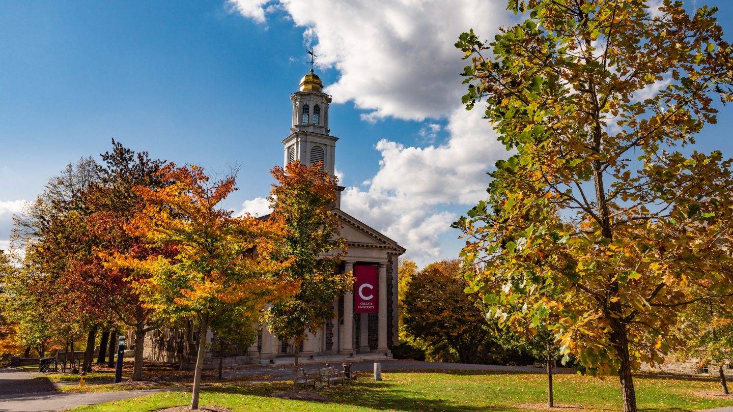 Memorial Chapel in the fall