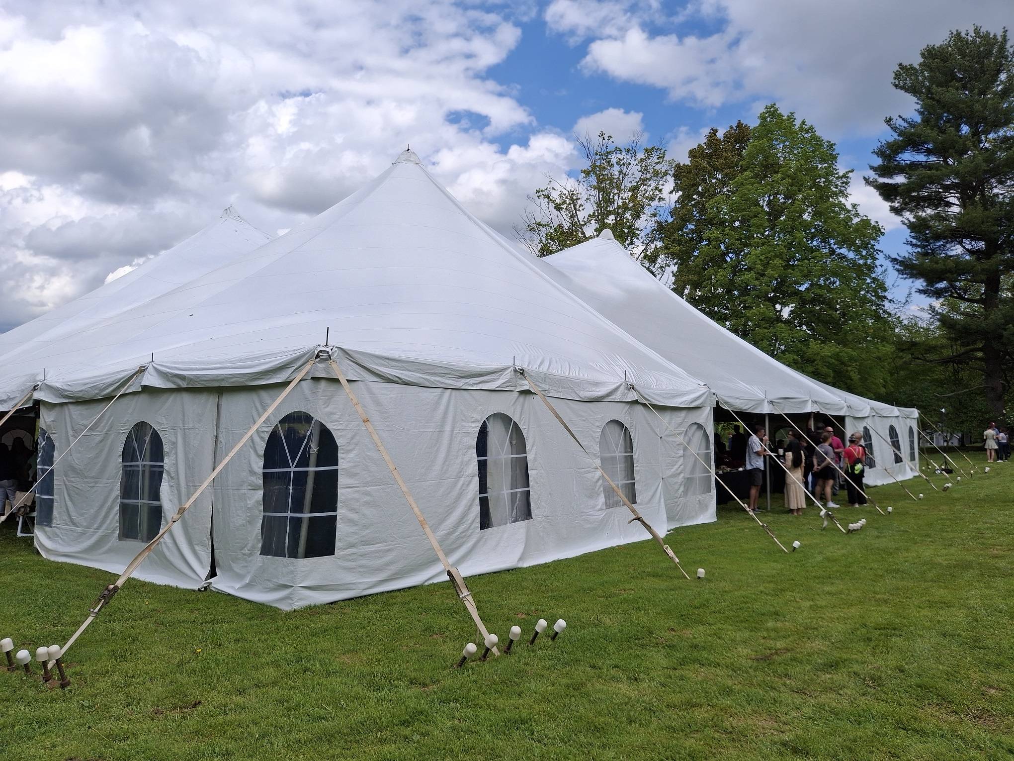 Tents set up by Merrill House