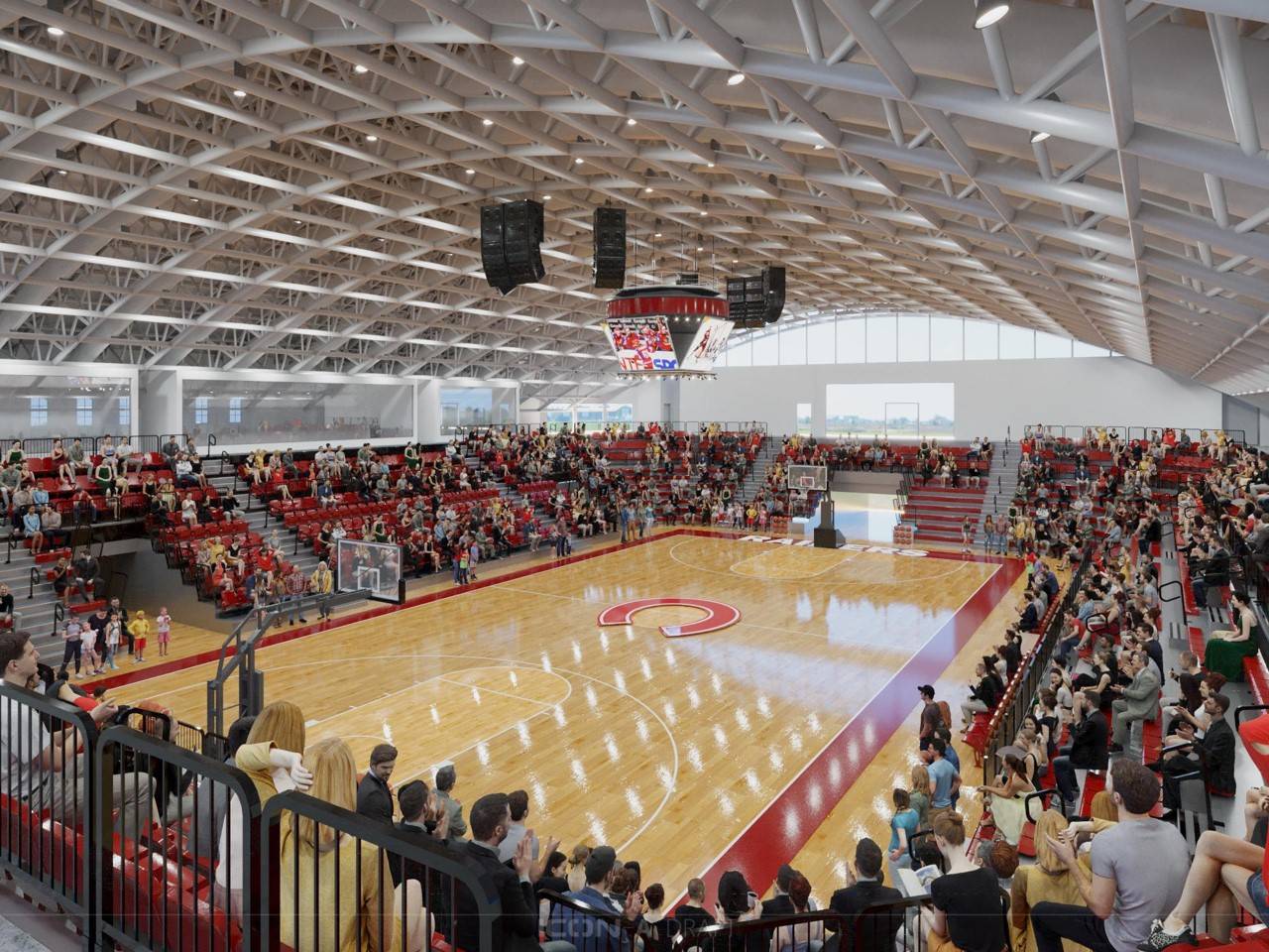 A rendering of a renovated Reid Arena