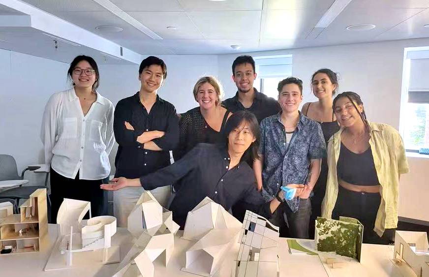Cindy Chen with group of architecture students