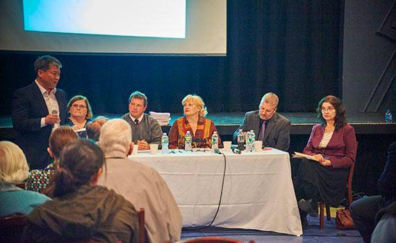 Panel at the Palace Theater discussing the Common Core