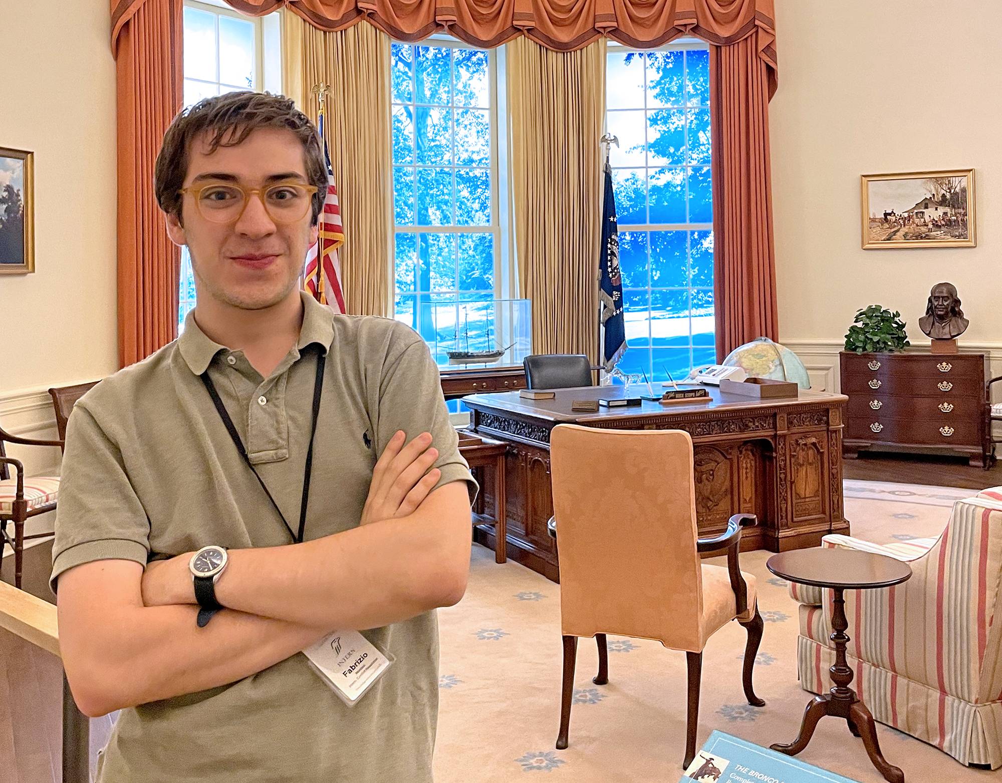 Fabrizio Montisci ’24 poses at The Carter Center