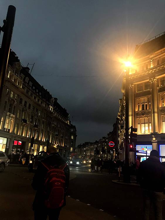 city street at night