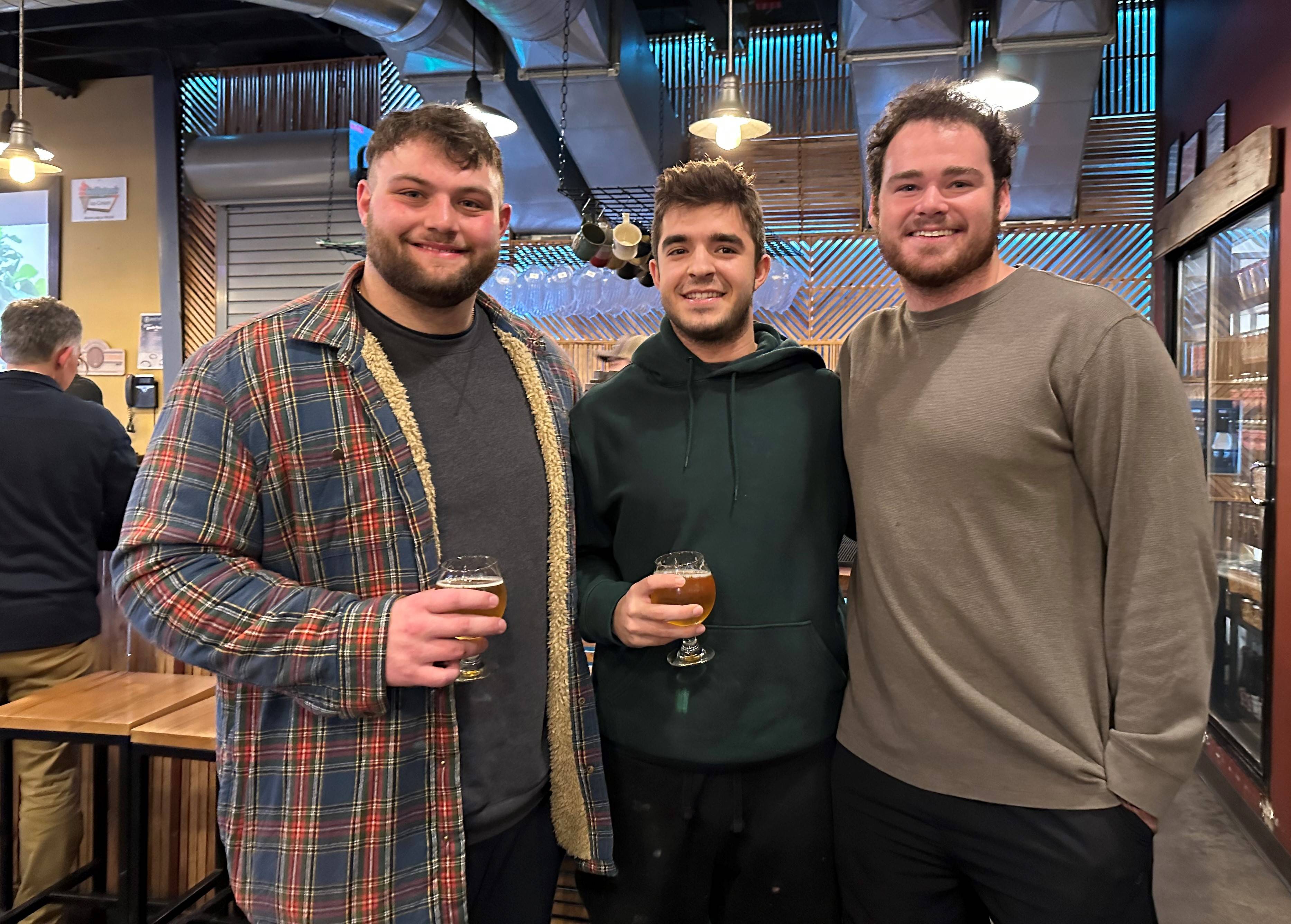 L-R: Matthew McGeary '24, Jacob Jaworski '24, and Austin McClendon '24 at Geography Happy Hour.