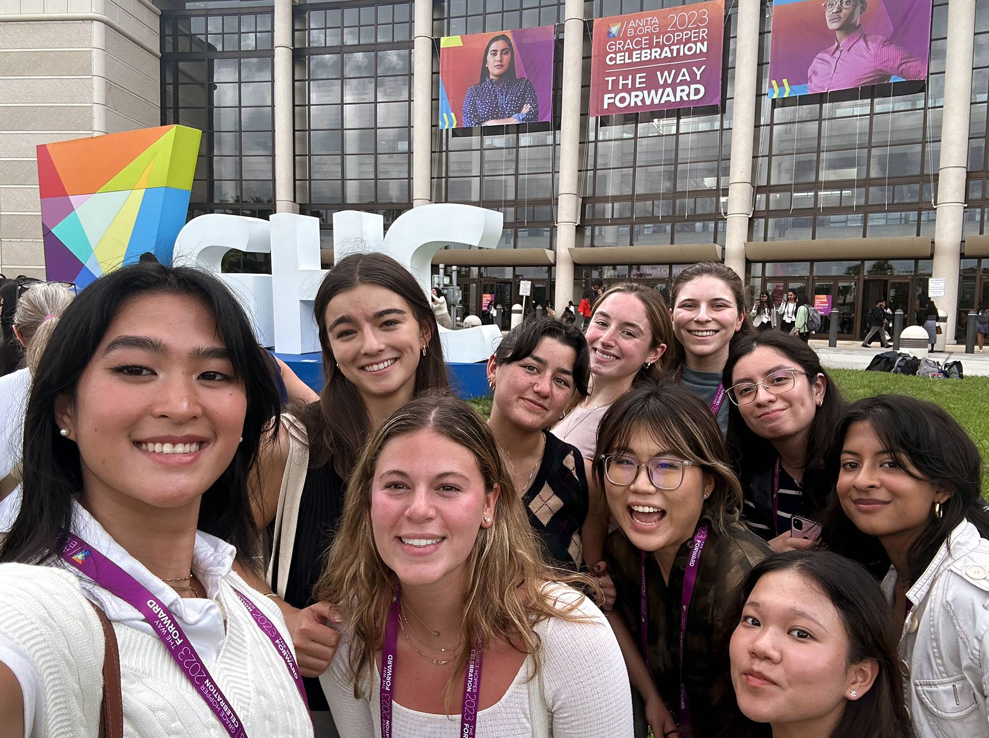 Colgate students at the annual Grace Hopper Celebration