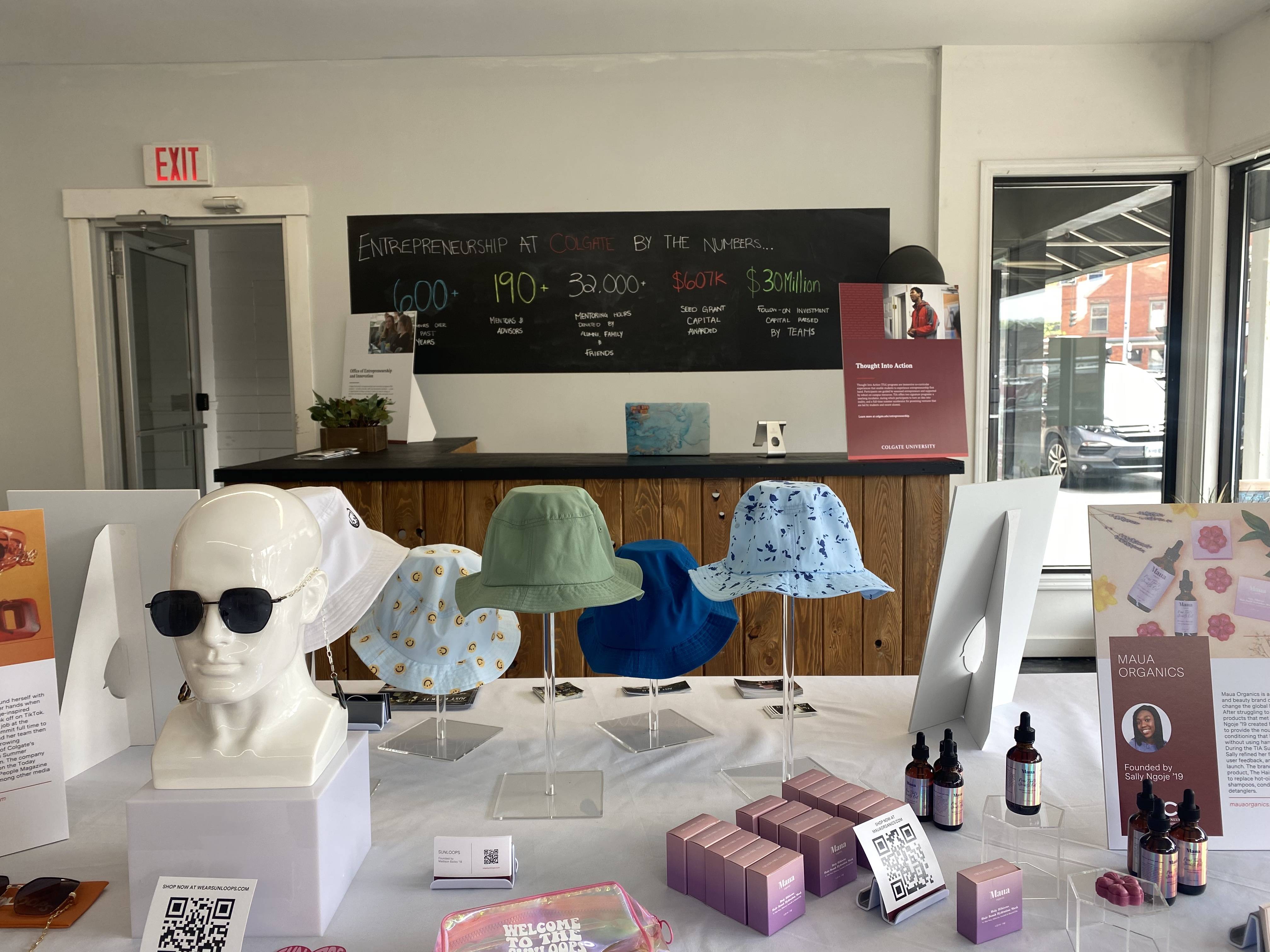 View of the interior of the pop-up shop