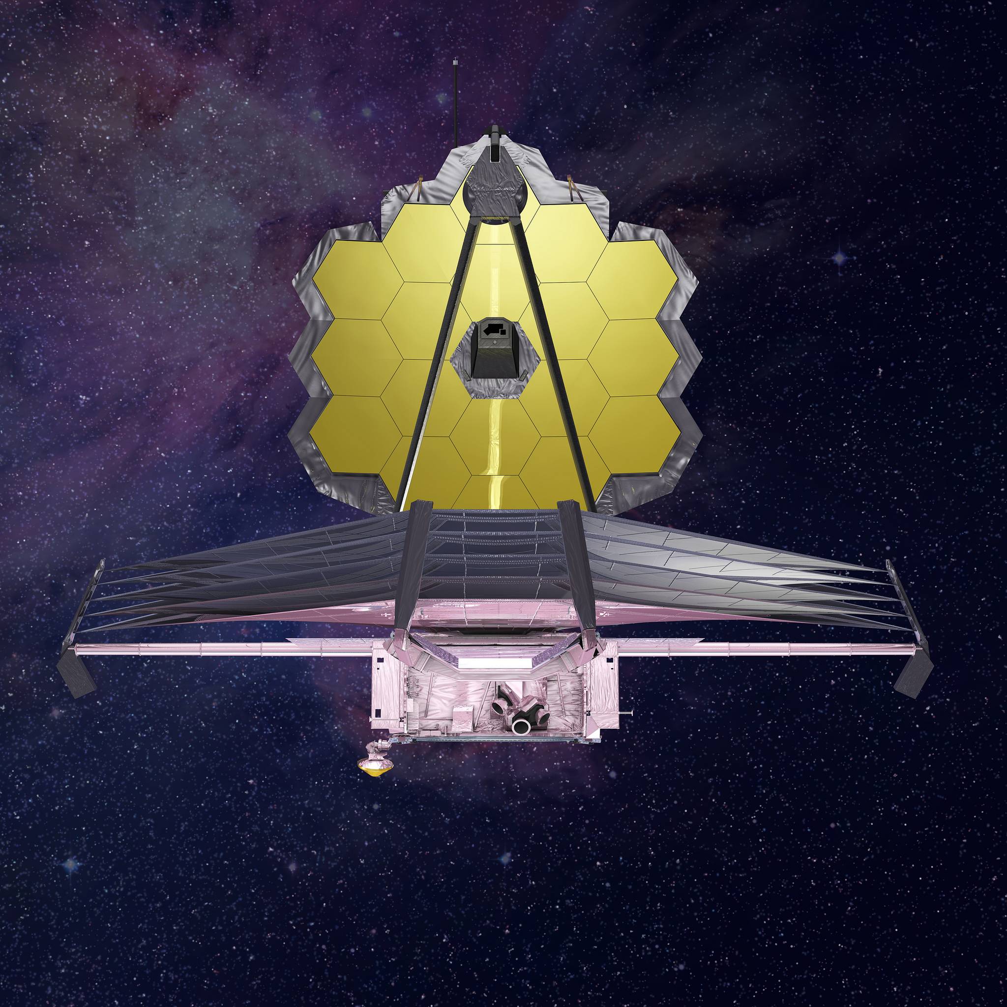 Rendition of James Webb Space Telescope (by NASA).