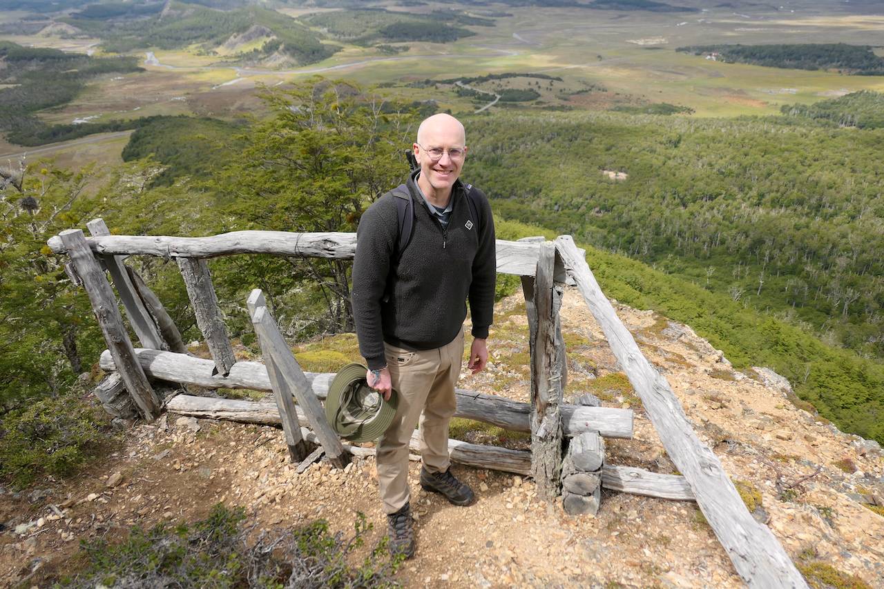 Professor Peter Klepeis at Estancia Vicuña, Tierra del Fuego, Chile.