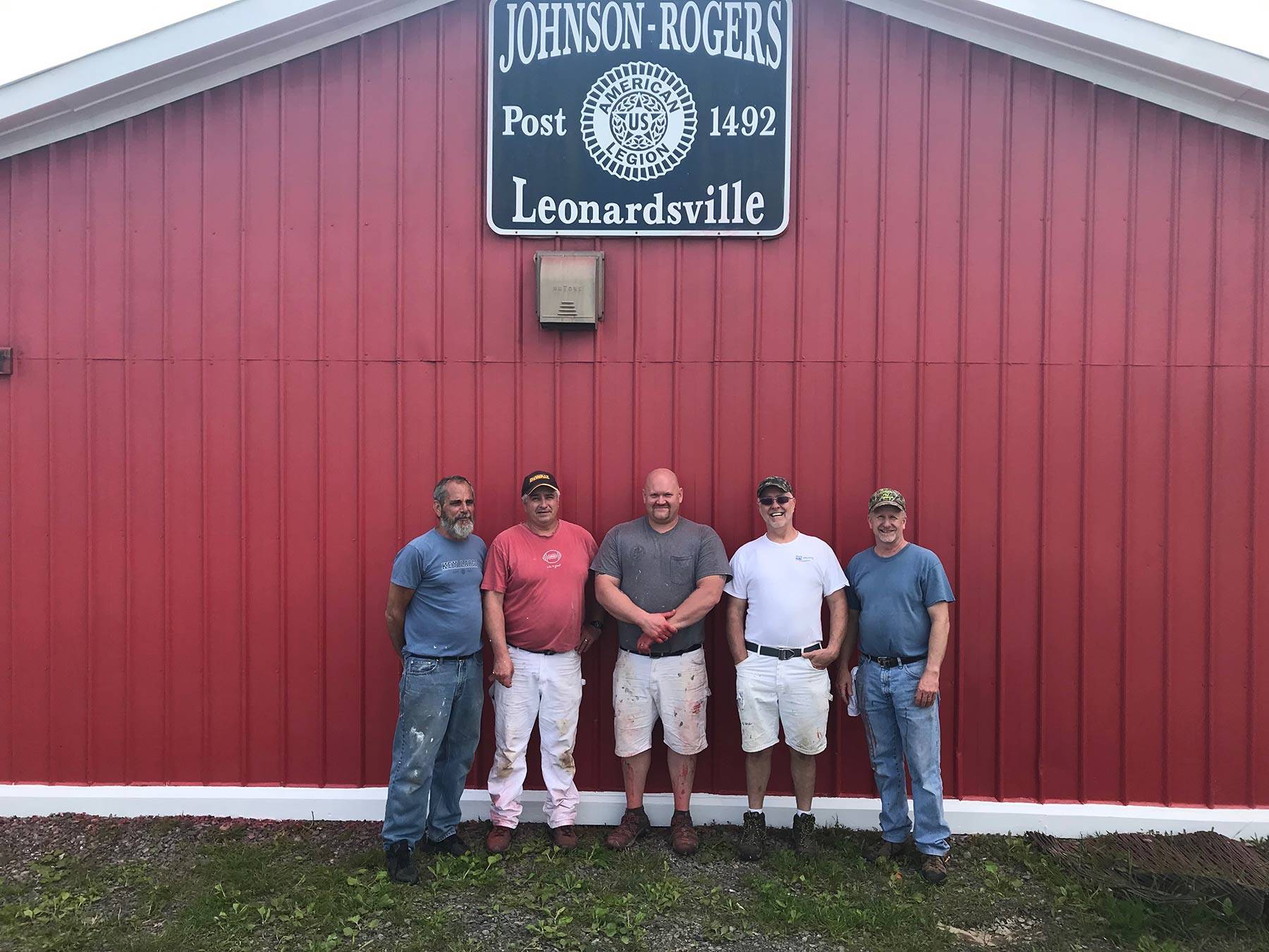 Colgate painters in front of American Legion Post 1492