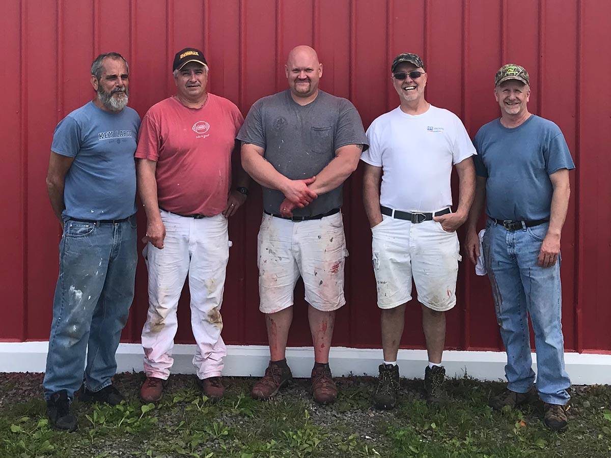 Colgate painters in front of American Legion Post 1492