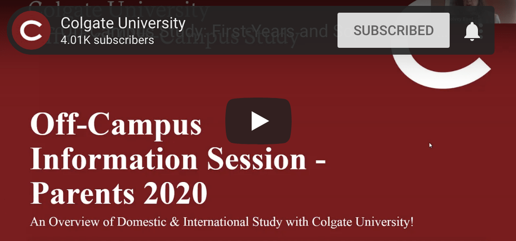 Title slide of Off-Campus Study Information Session
